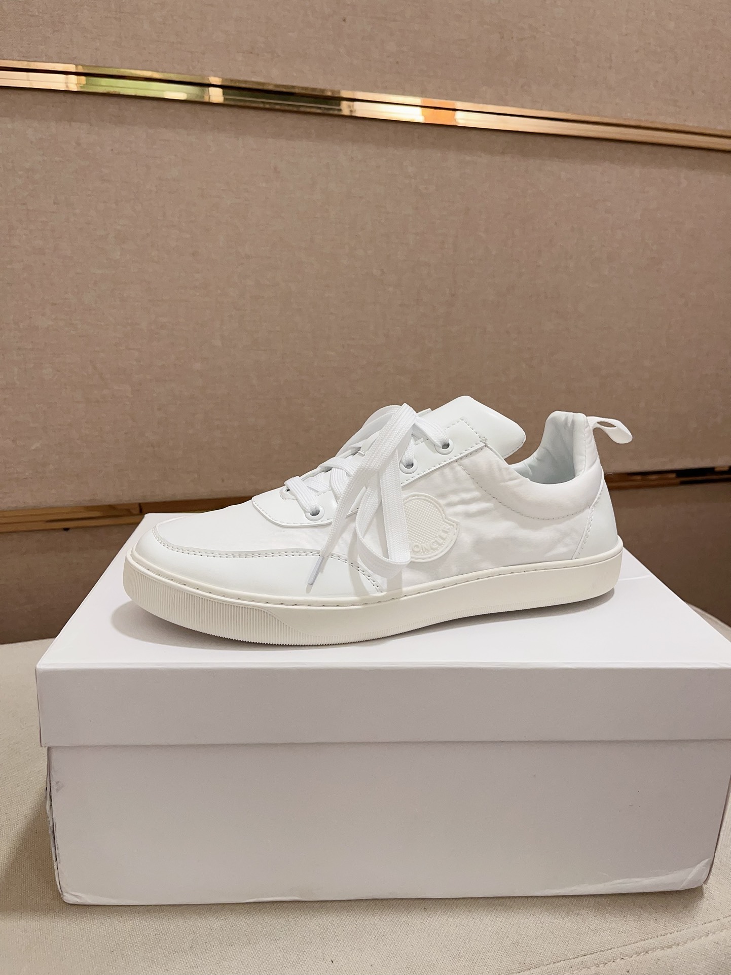 Moncler Lunarove Lace-Up Sneakers White