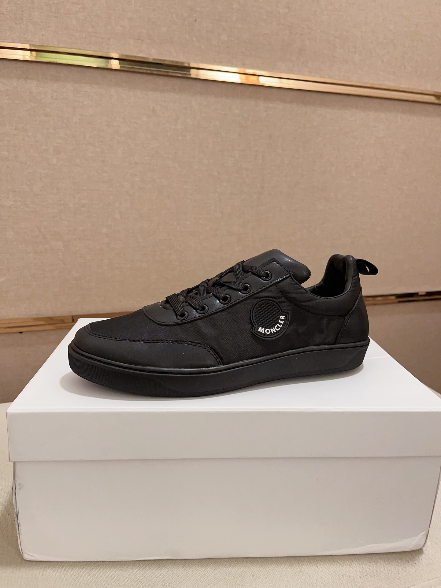 Moncler Lunarove Lace-Up Sneakers Black