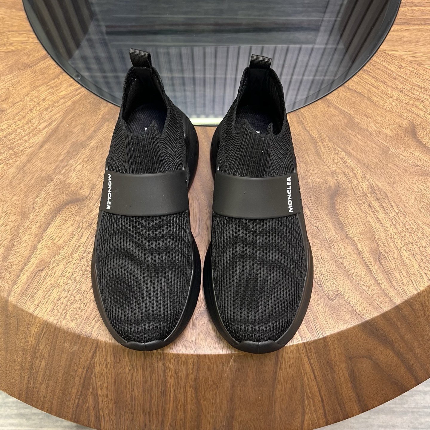 Moncler Knit Slip-On Sneakers Black
