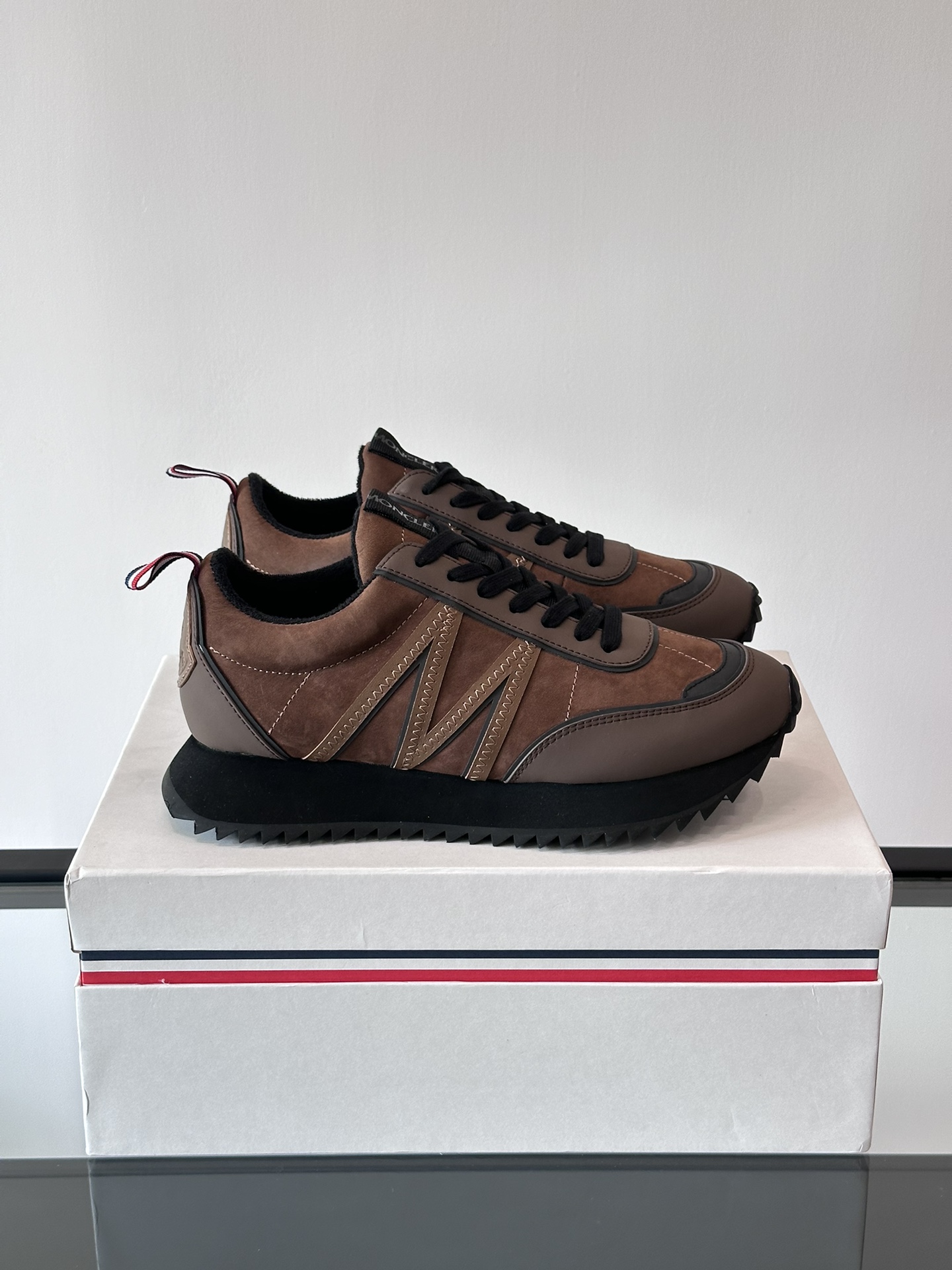Moncler Pacey Platform Sneakers Brown