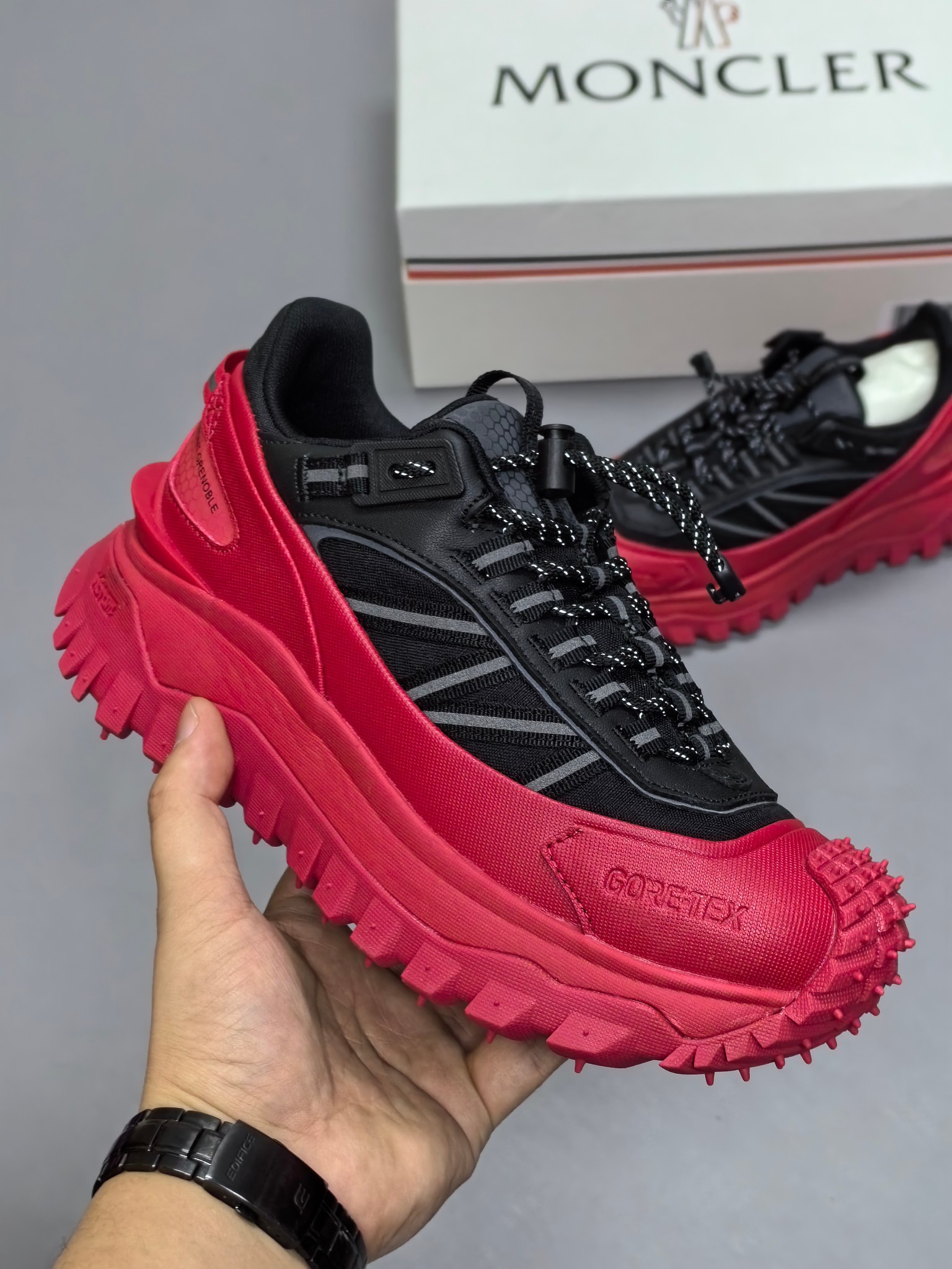 Moncler Trailgrip GTX Outdoor Sneakers Red
