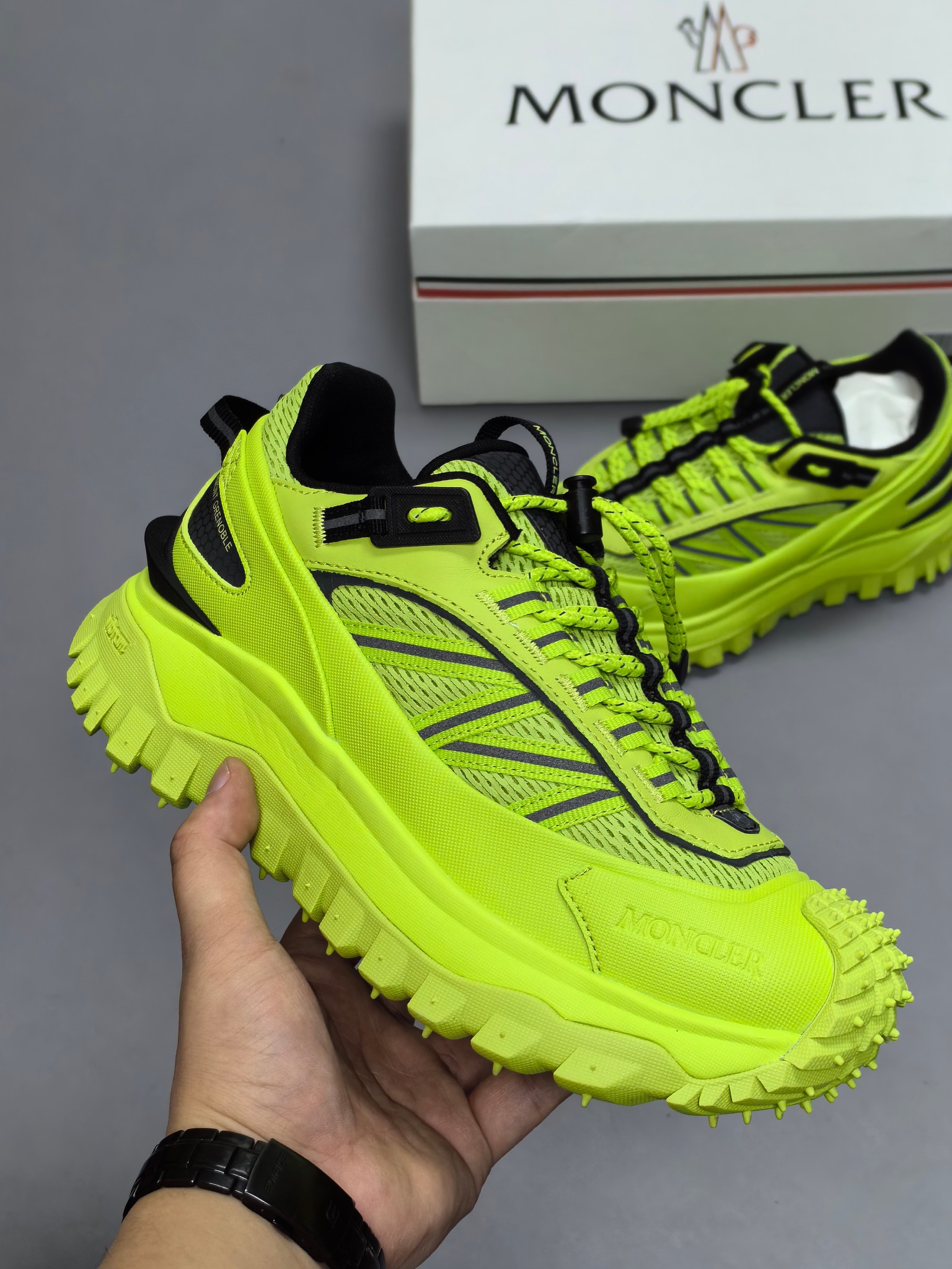 Moncler Trailgrip GTX Hiking Sneakers Neon Green