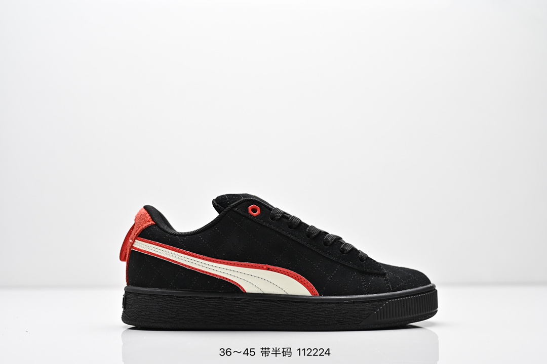 Puma Suede XL Casual Skate Shoes Black/Red/White