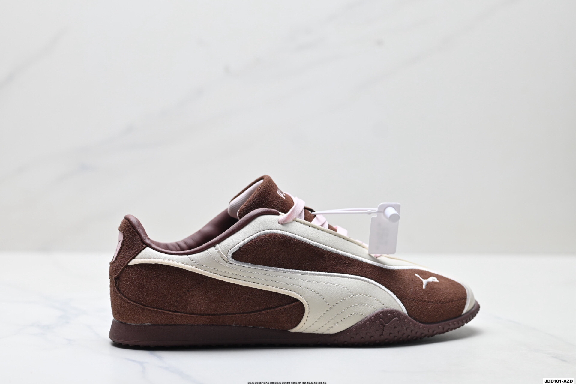 Puma Bella V2 Leather Trainers Brown/Cream