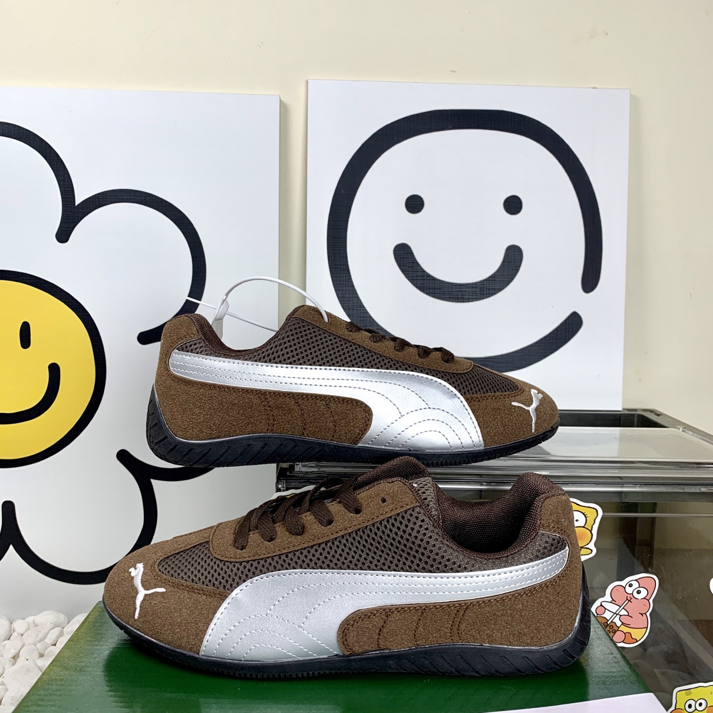 Puma Mesh Low-Top Sneakers Dark Brown
