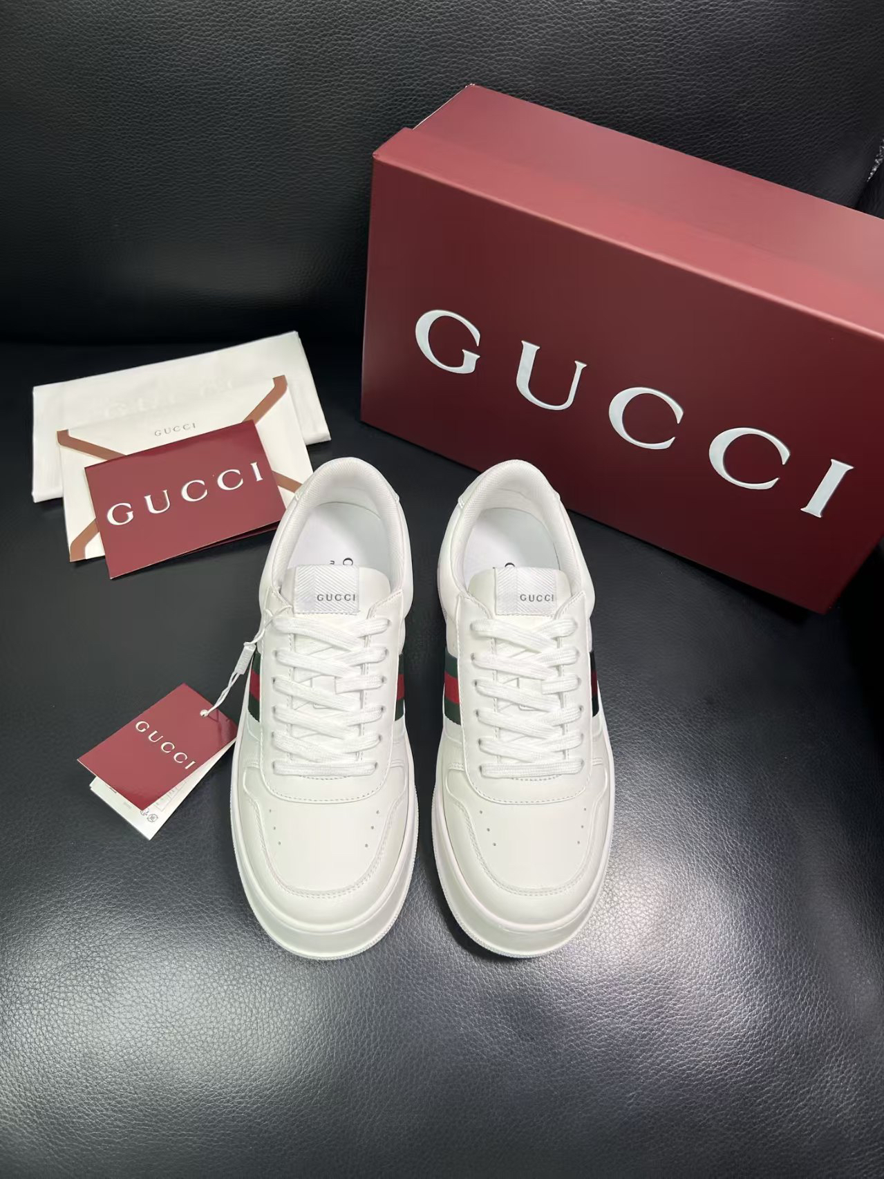 Gucci Web Stripe Sneakers White