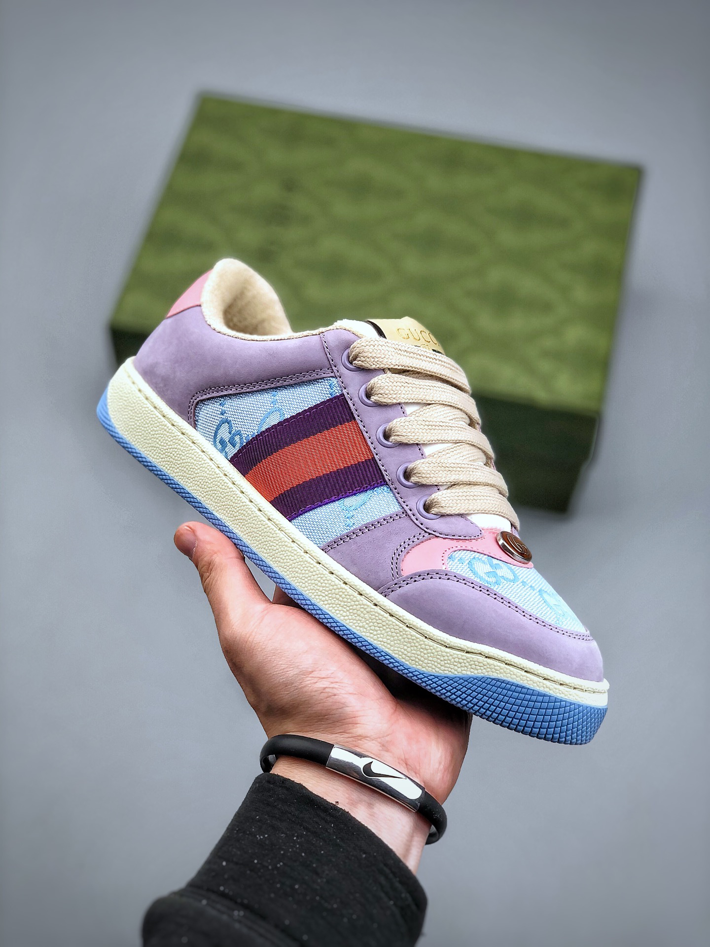 Gucci Distressed Screener Sneaker Multicolor