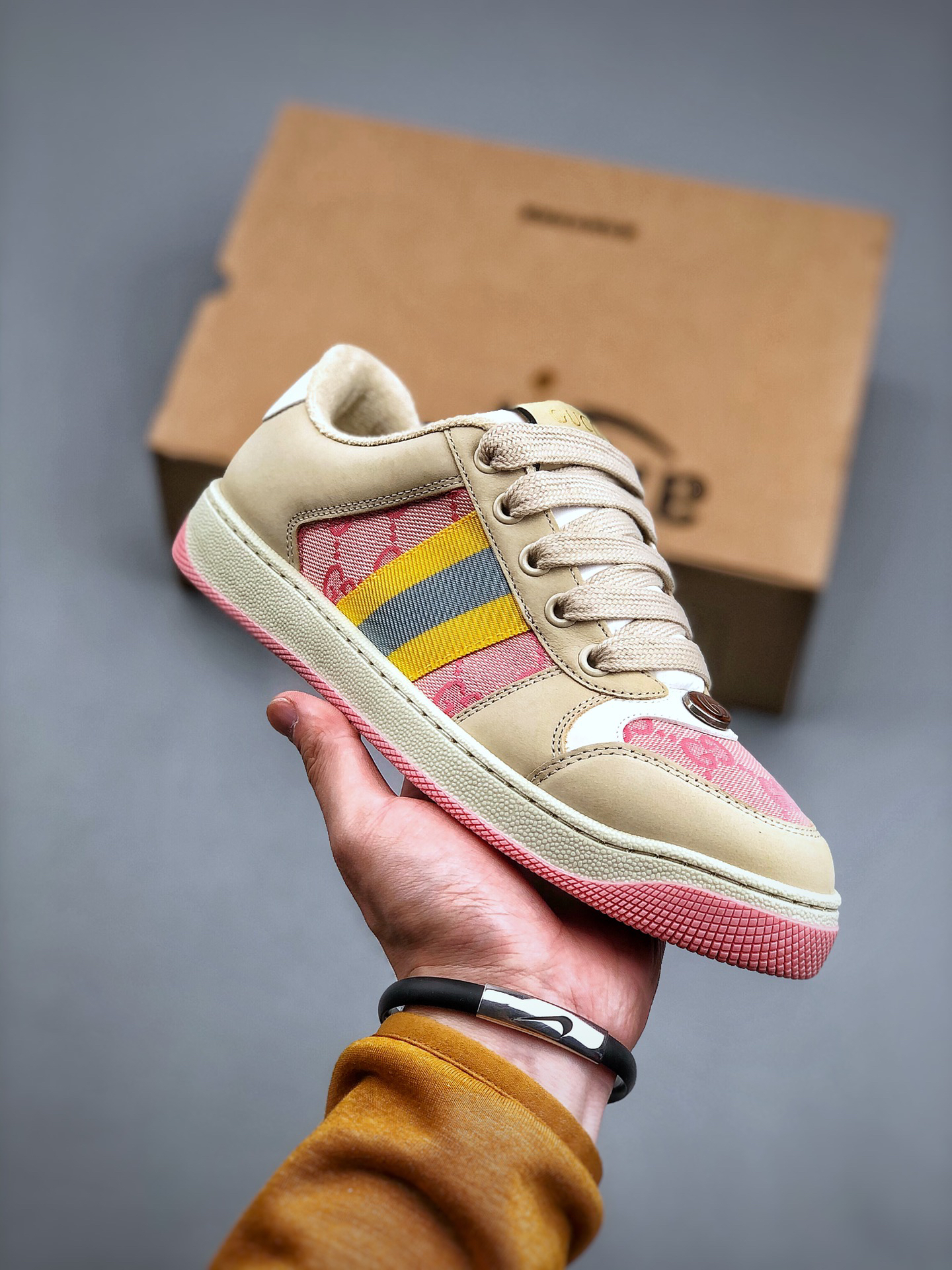 Gucci Screener Distressed Sneakers Multicolor
