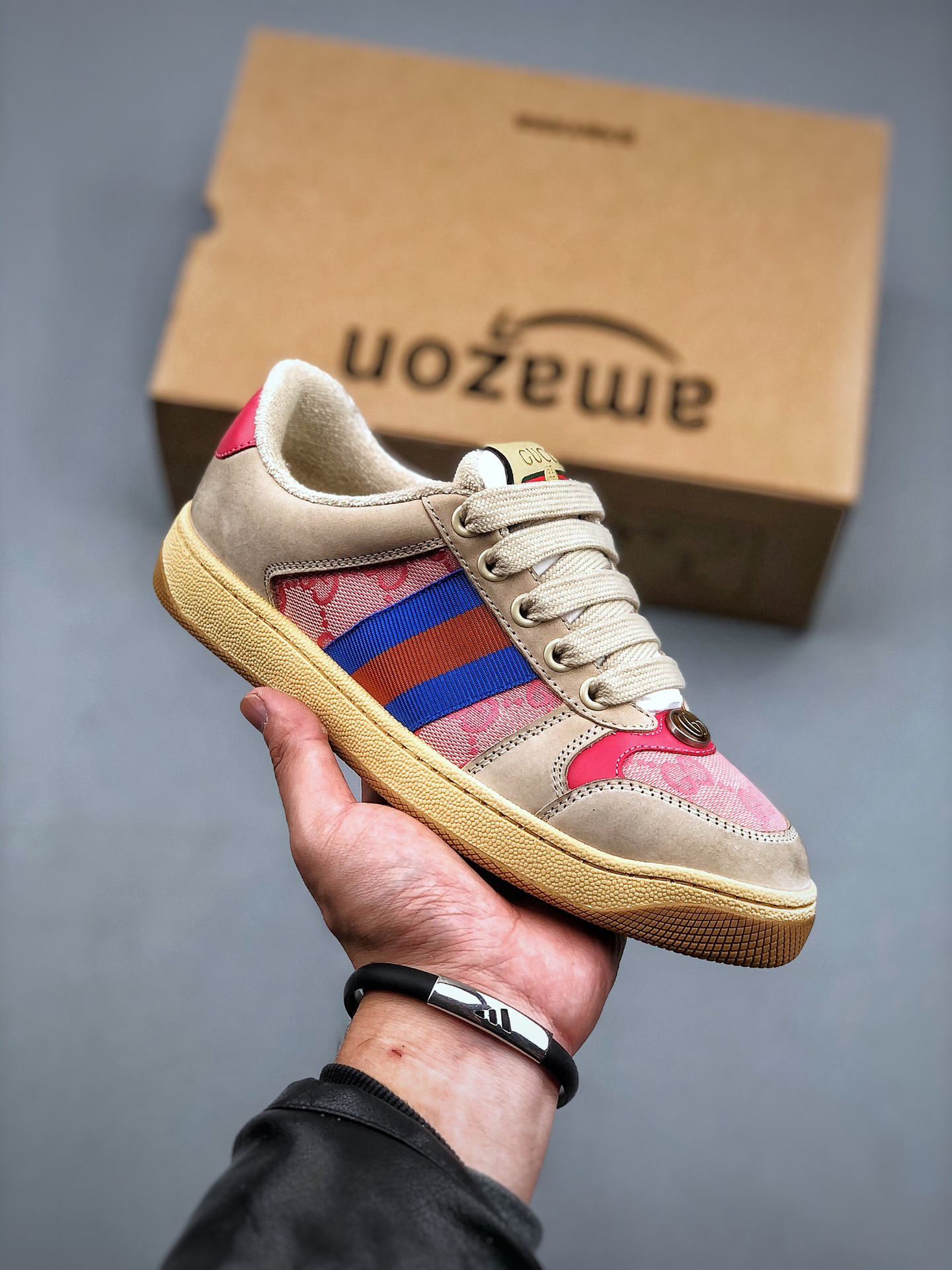 Gucci Screener Distressed Sneaker Multi-Color