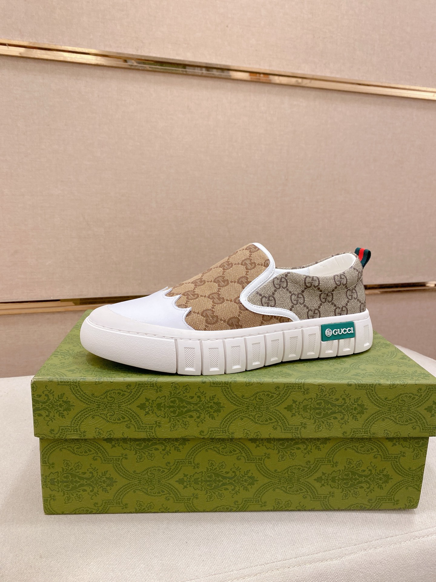 Gucci GG Slip-On Sneakers Khaki