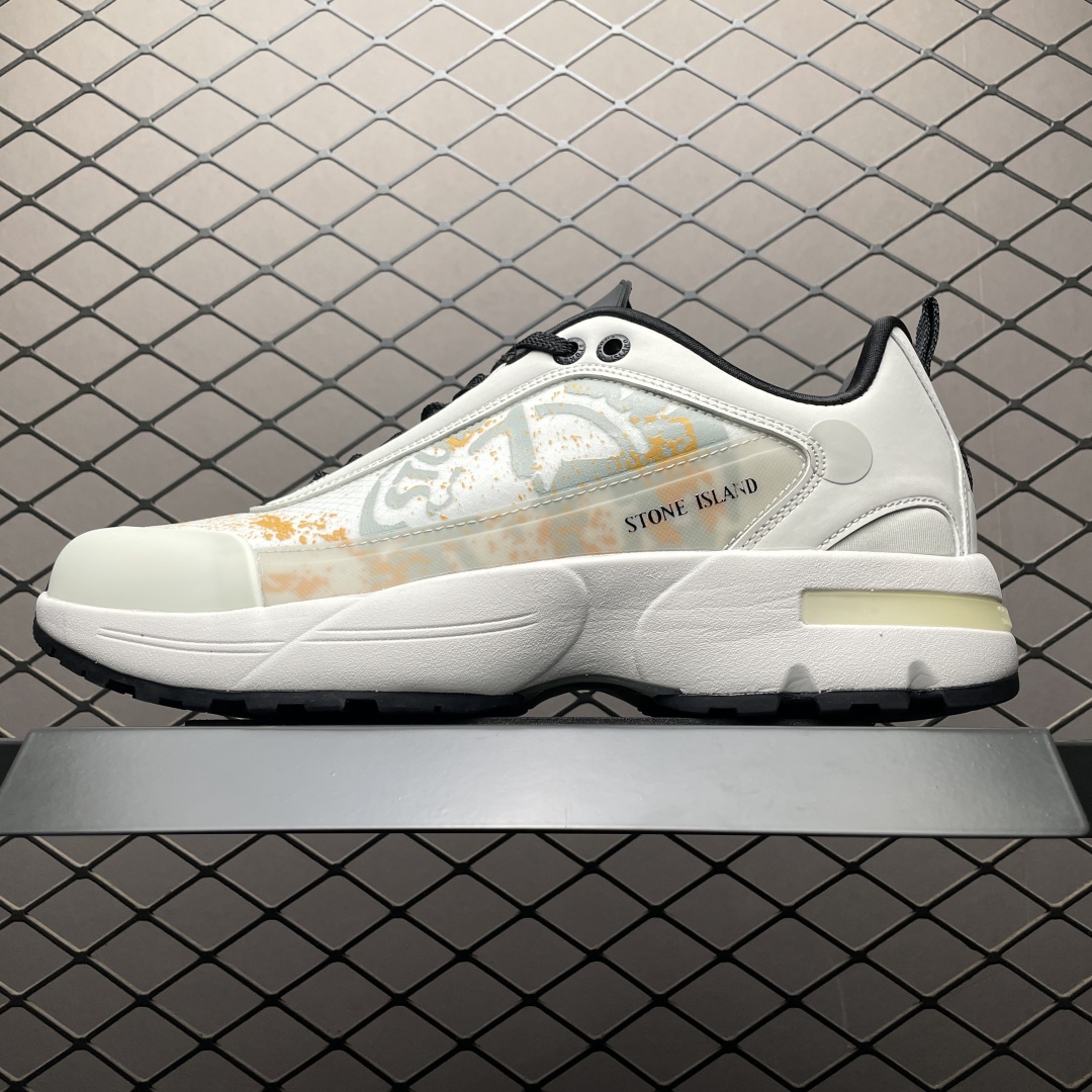 Stone Island Grime Panelled Mesh Outdoor Sneakers White