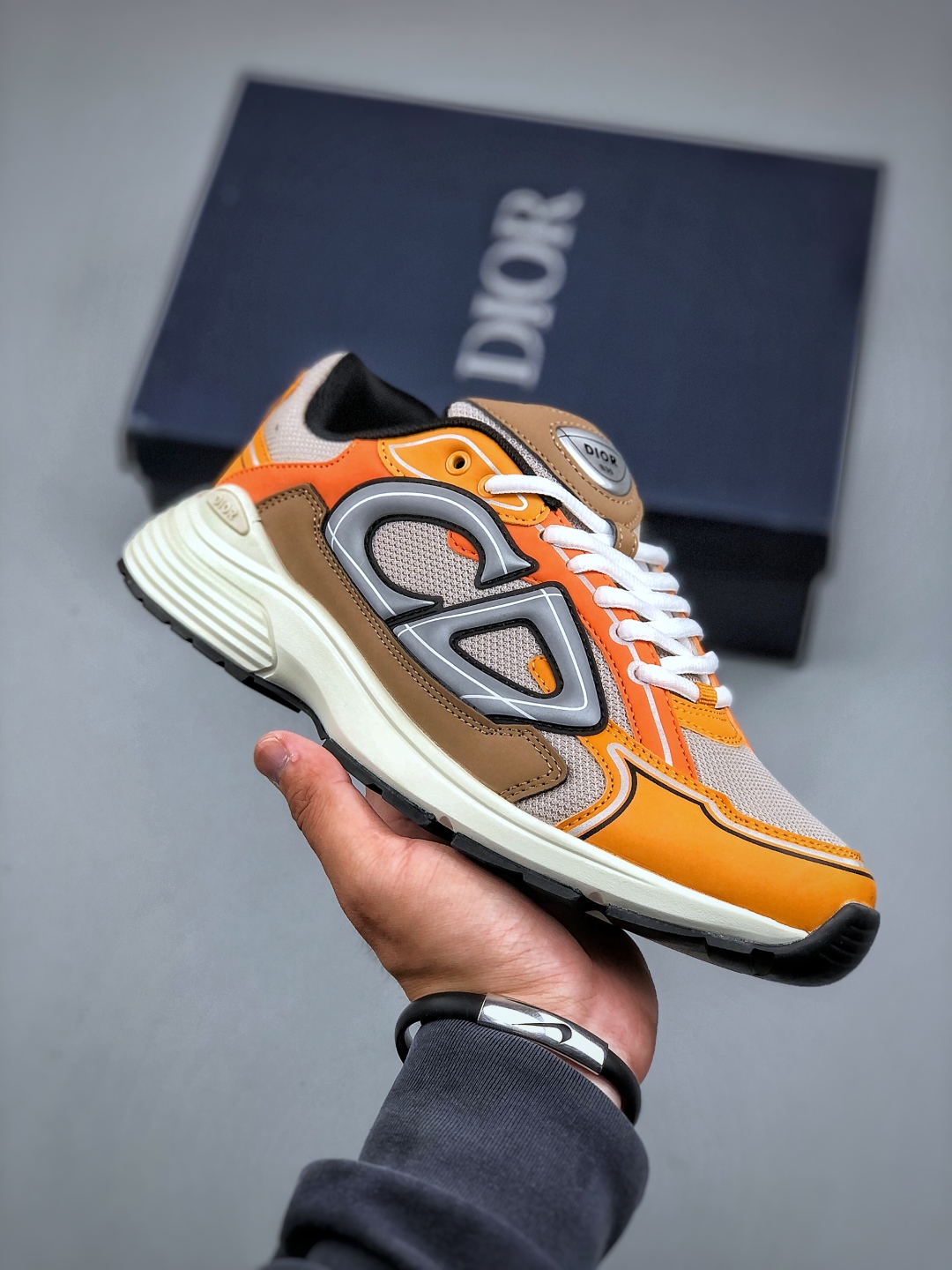 Dior B30 Chunky Sneakers Orange/Brown