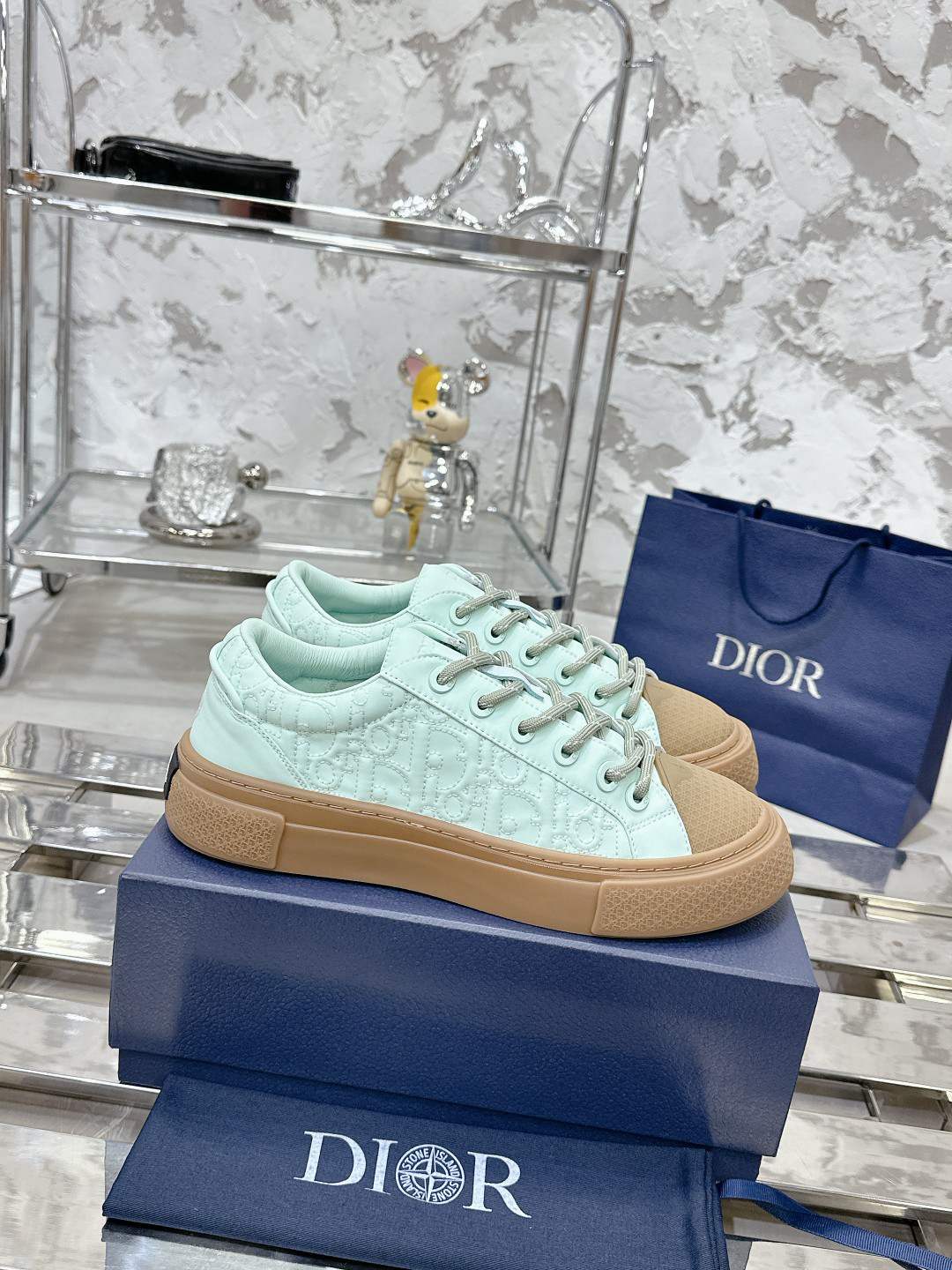 Dior x Stone Island B33 Low-Top Sneakers Mint Green