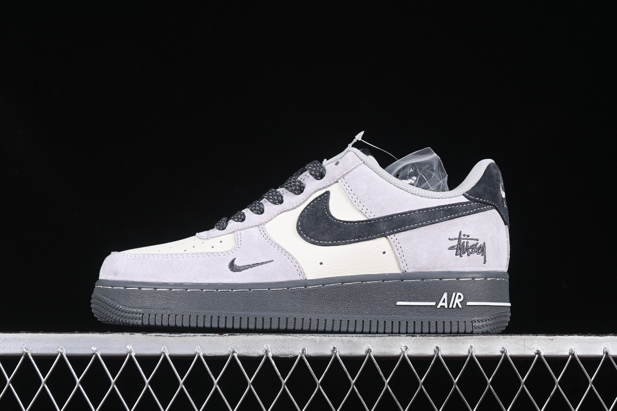 Nike Air Force 1 Low x Stussy Gray Suede Black Sole