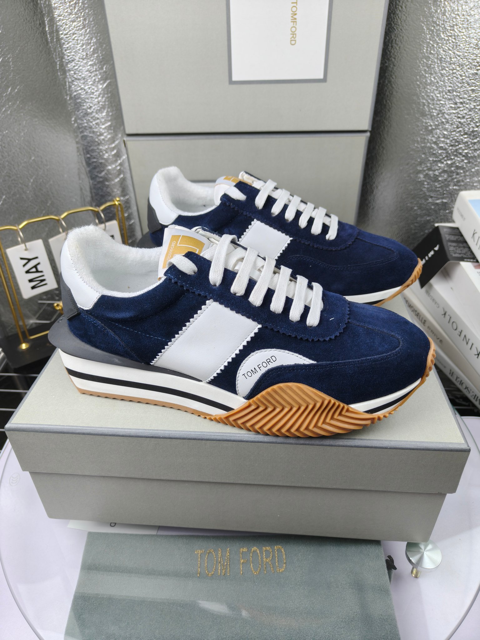 Tom Ford Retro Runner Sneakers Navy