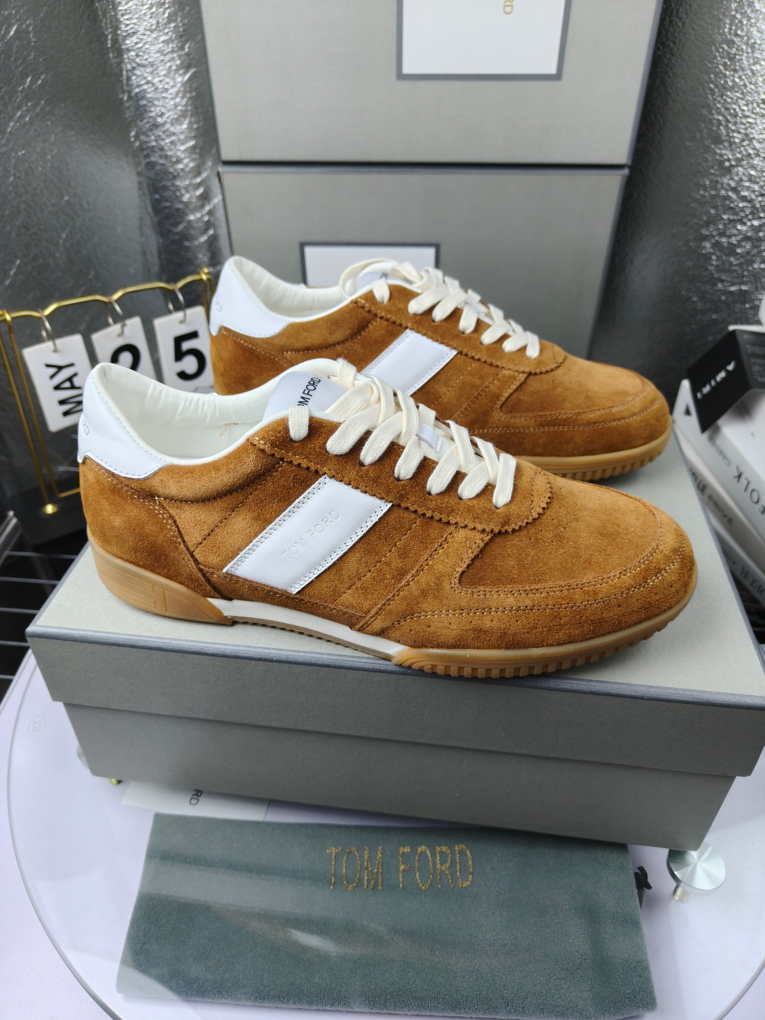 Tom Ford Suede Low-Top Sneakers Brown