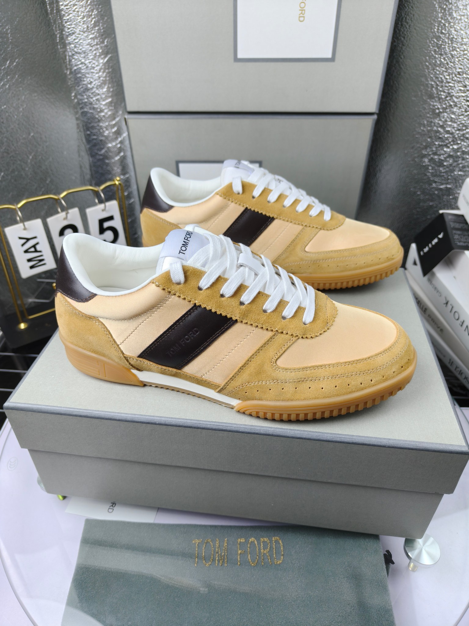 Tom Ford Low-Top Sneakers Beige Brown