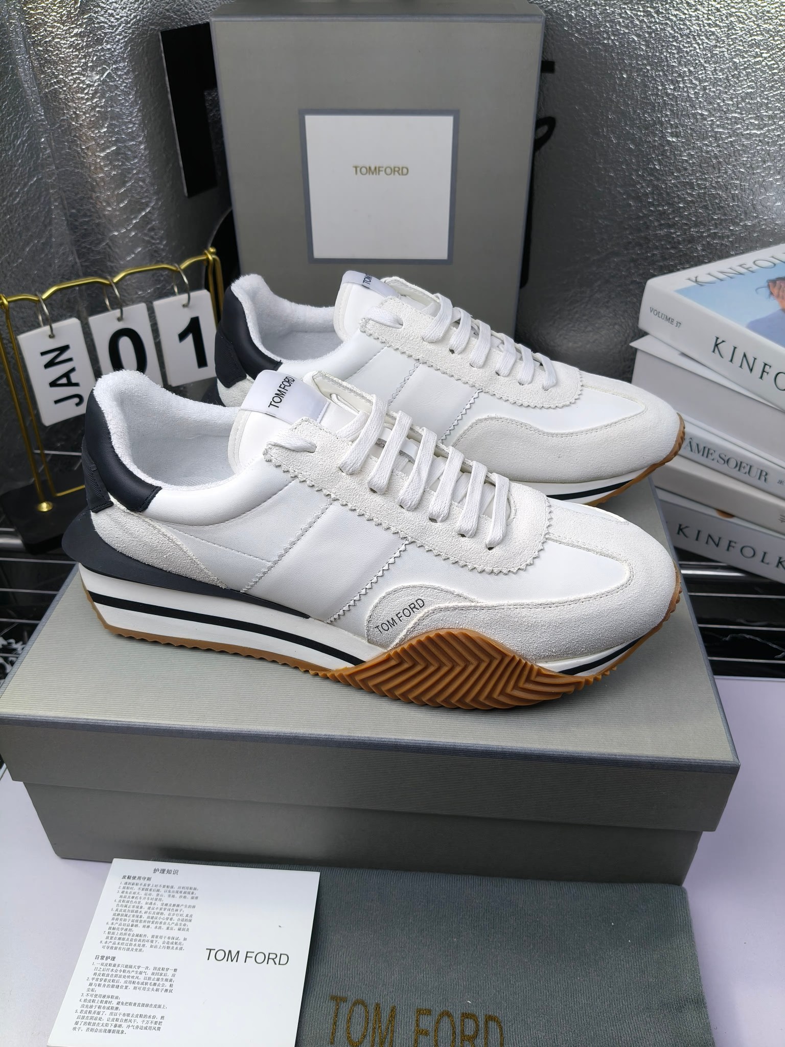 Tom Ford Retro Lift Sneakers White/Black