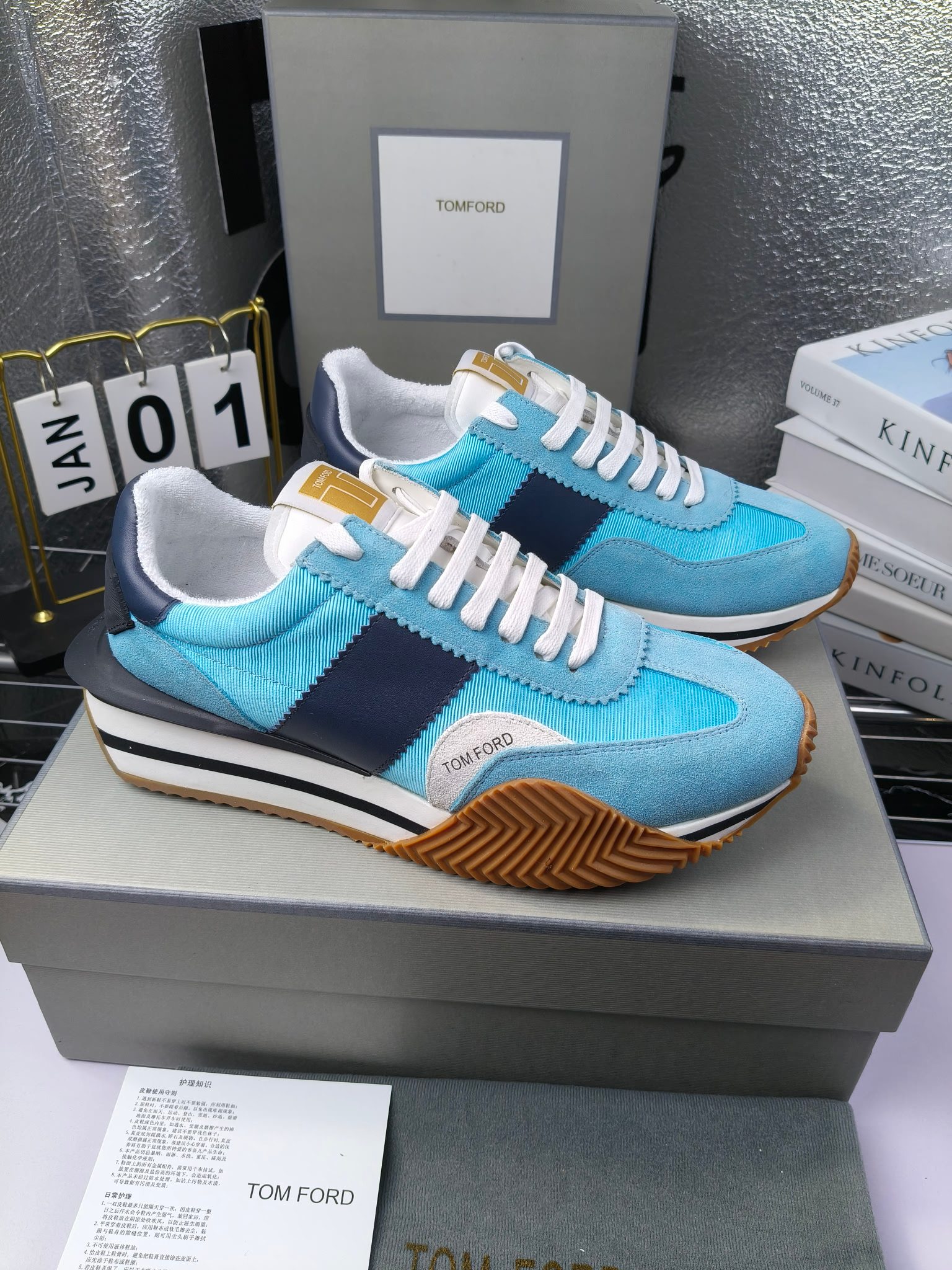 Tom Ford Retro Lift Sneakers Blue
