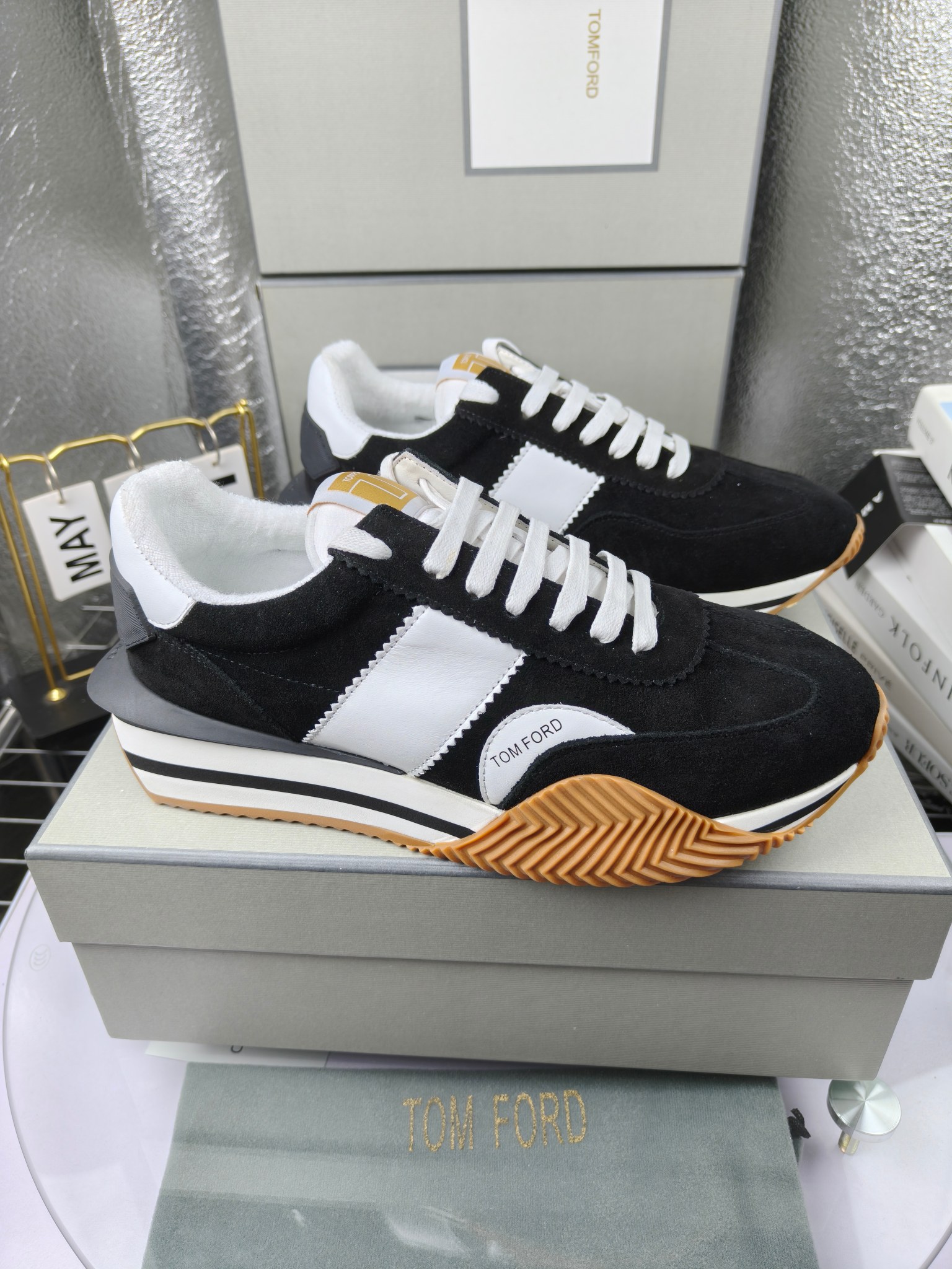 Tom Ford Retro Luxe Sneakers Black/White