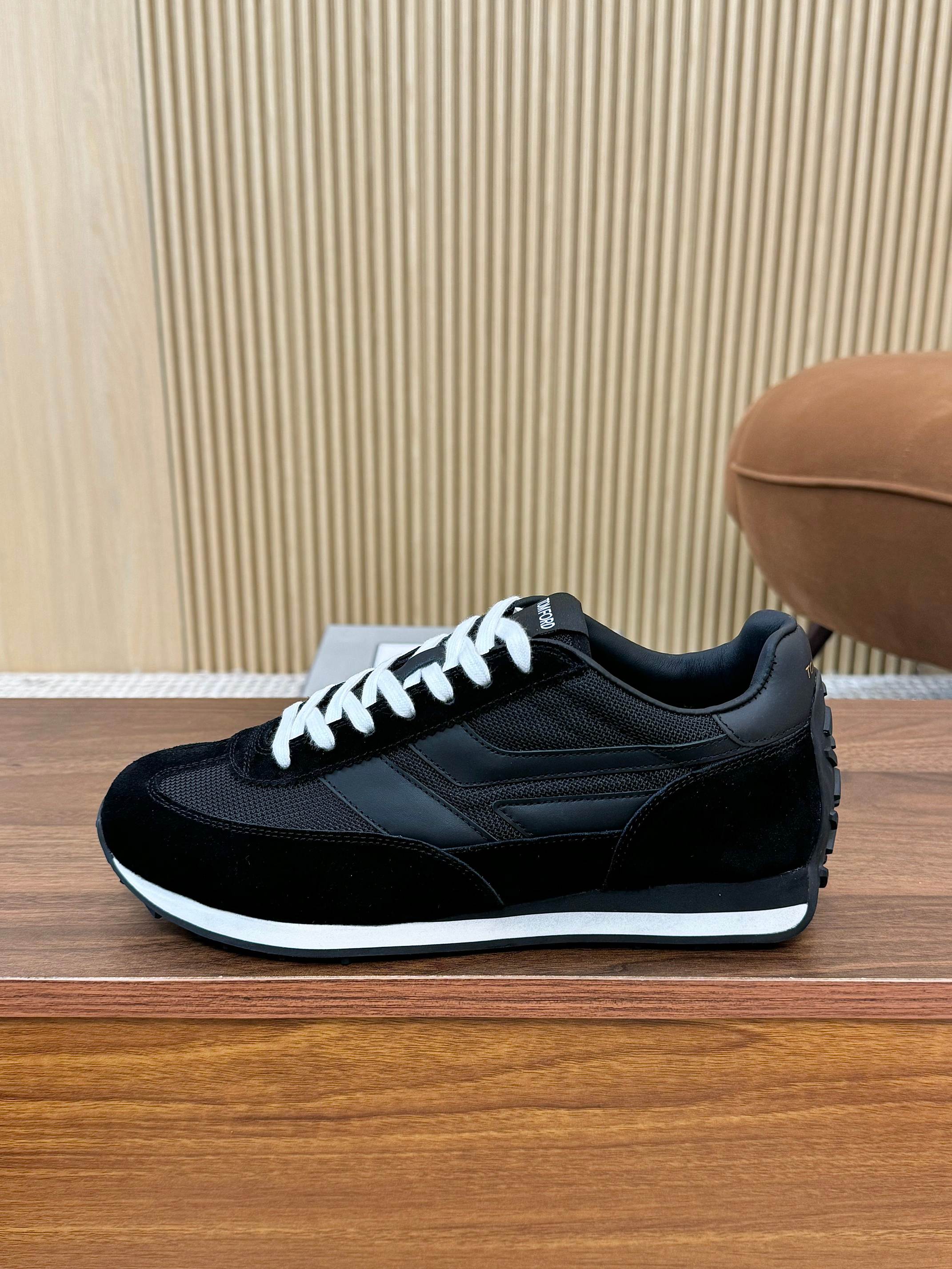 Tom Ford Low-Top Retro Runner Sneakers Black
