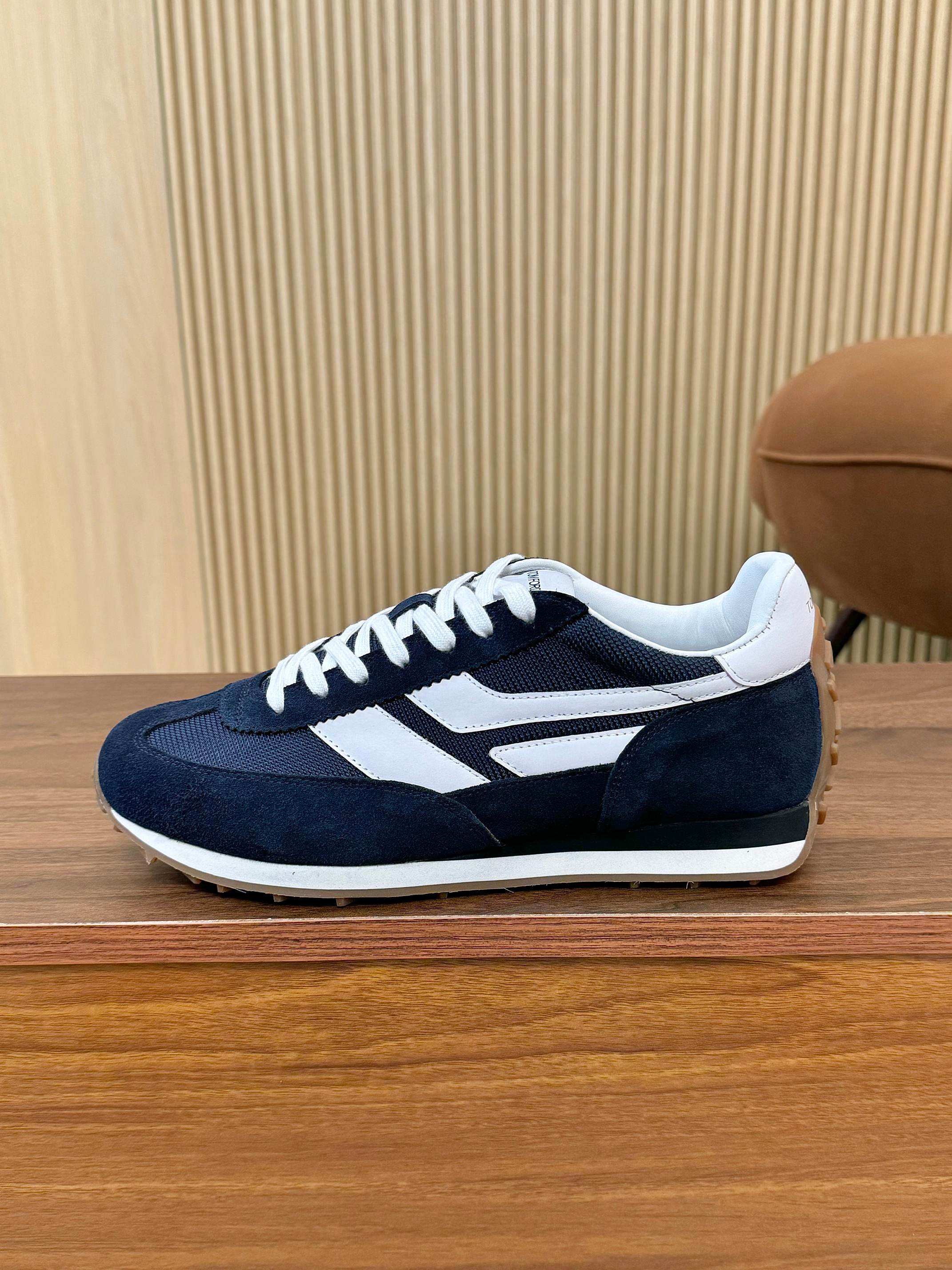 Tom Ford Retro Low-Top Sneakers Navy