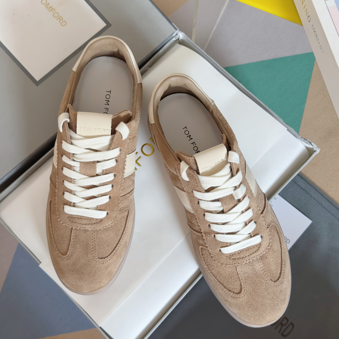 Tom Ford Terence Suede Sneakers Khaki/White