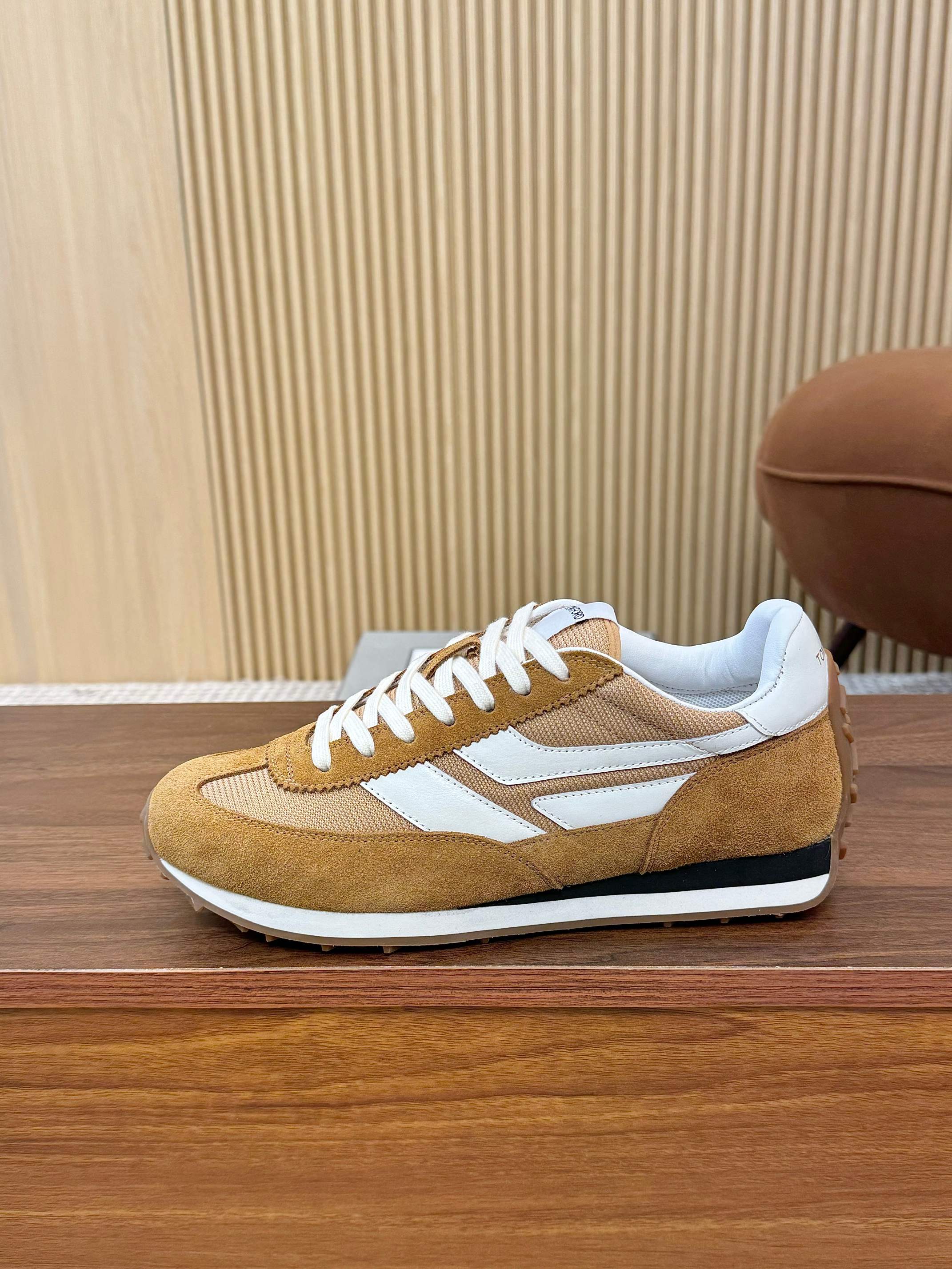 Tom Ford Retro Low-Top Sneakers Tan