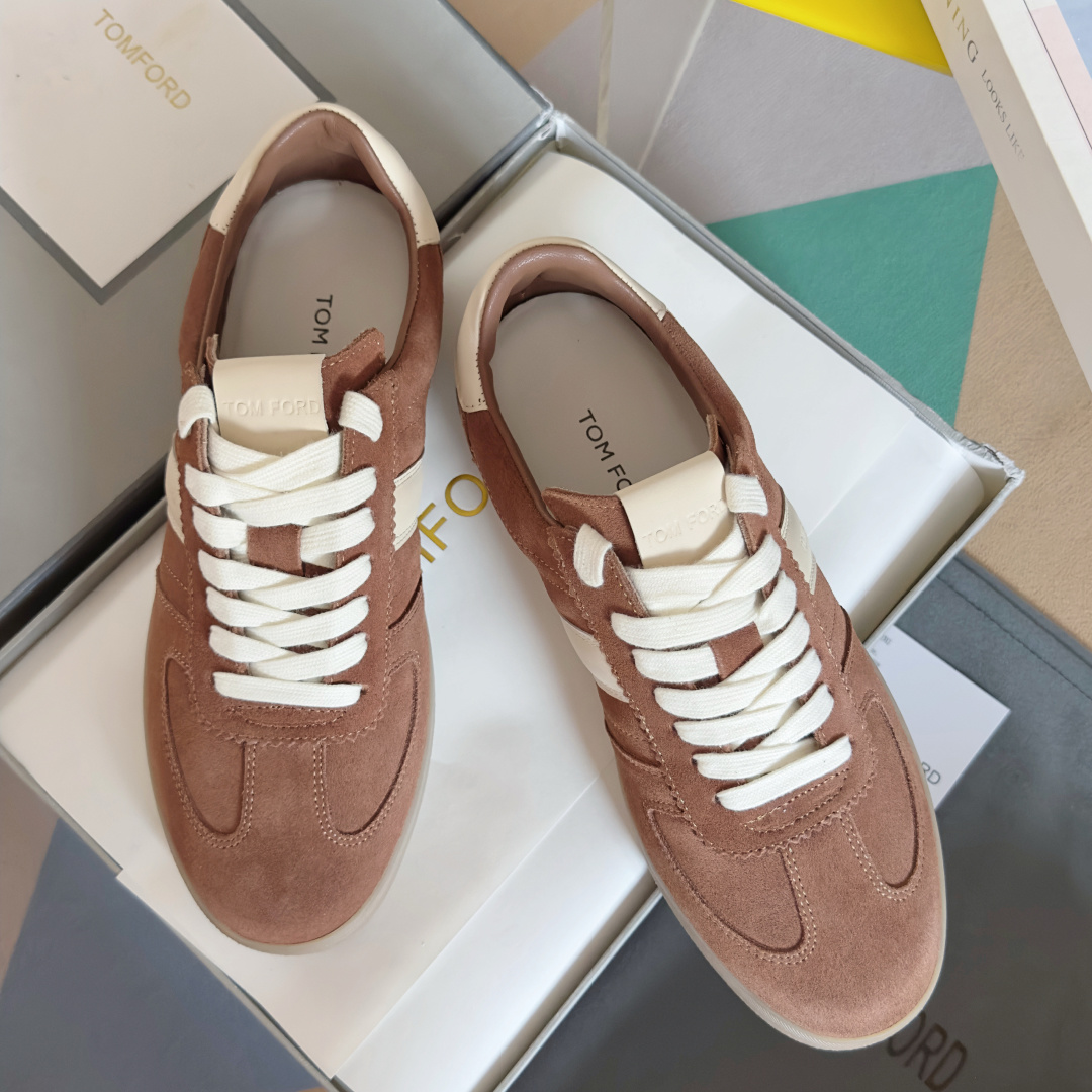 Tom Ford Terence Suede Trainers Brown/White