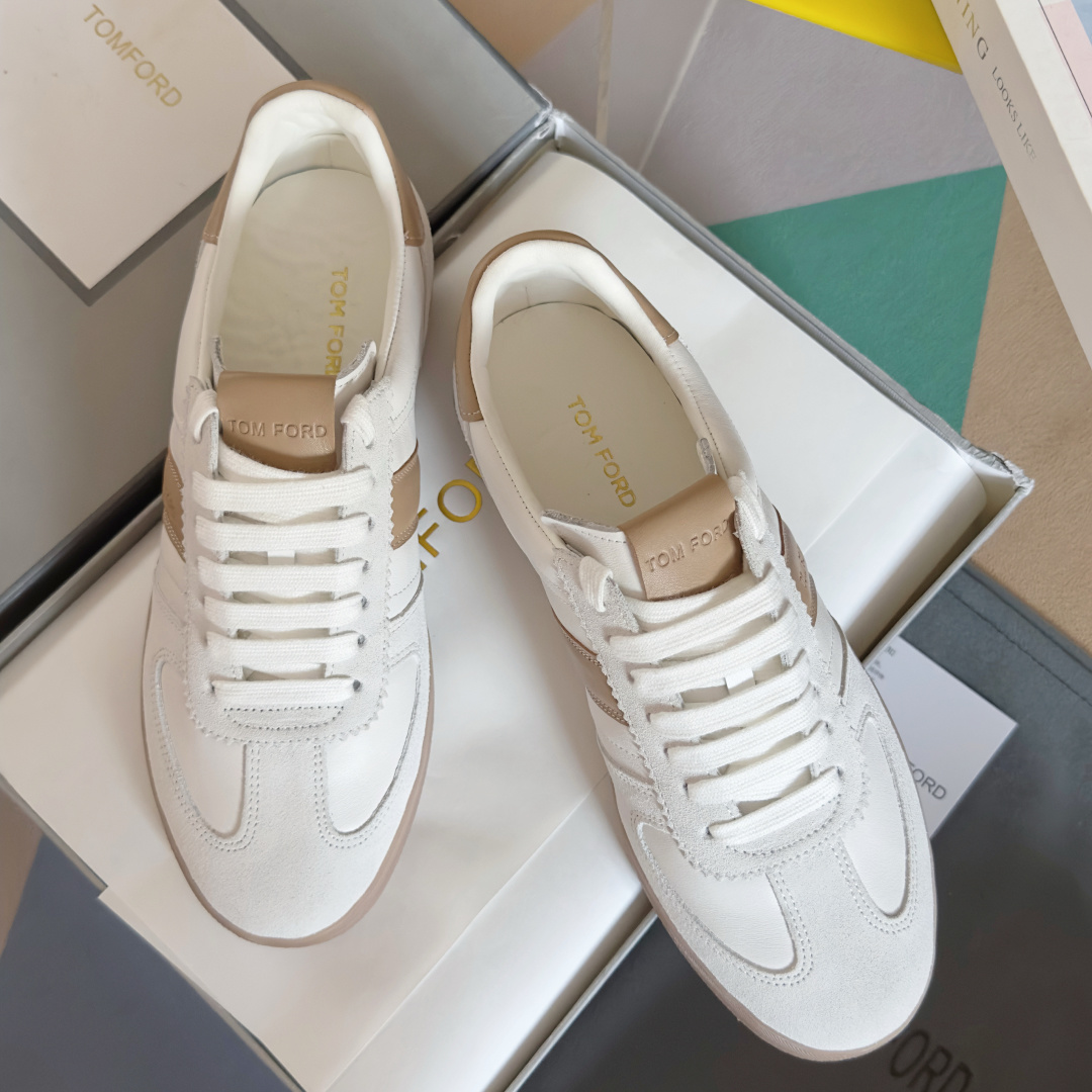 Tom Ford Terence Leather Sneakers White/Beige