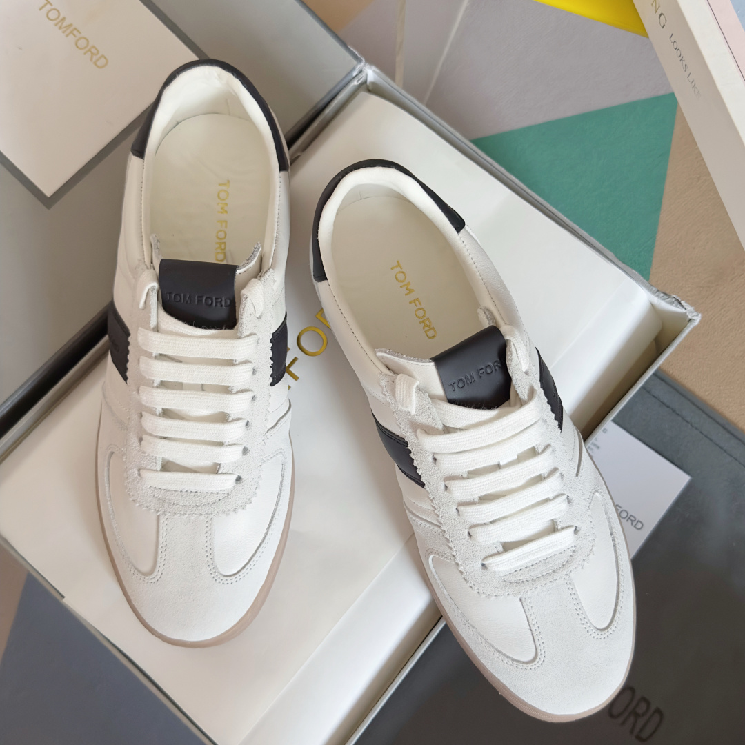 Tom Ford Terence Leather Sneakers White/Black