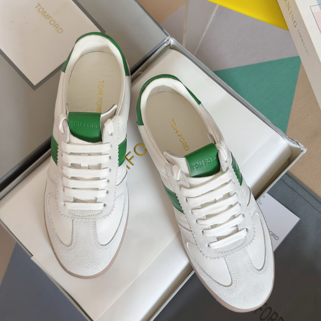 Tom Ford Terence Suede Sneakers White/Green
