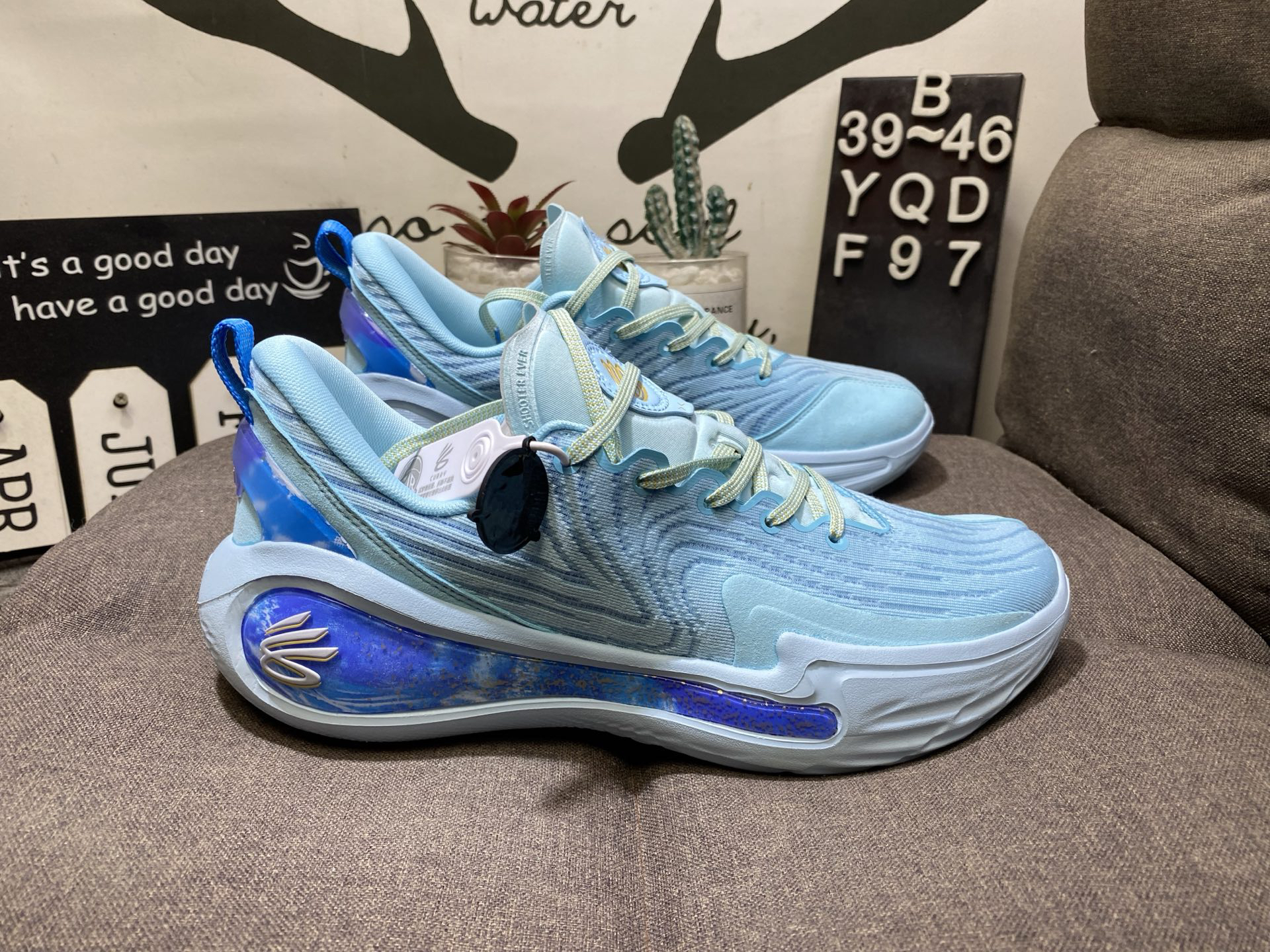 Under Armour Curry 12 HOVR Splash Basketball Shoes Light Blue