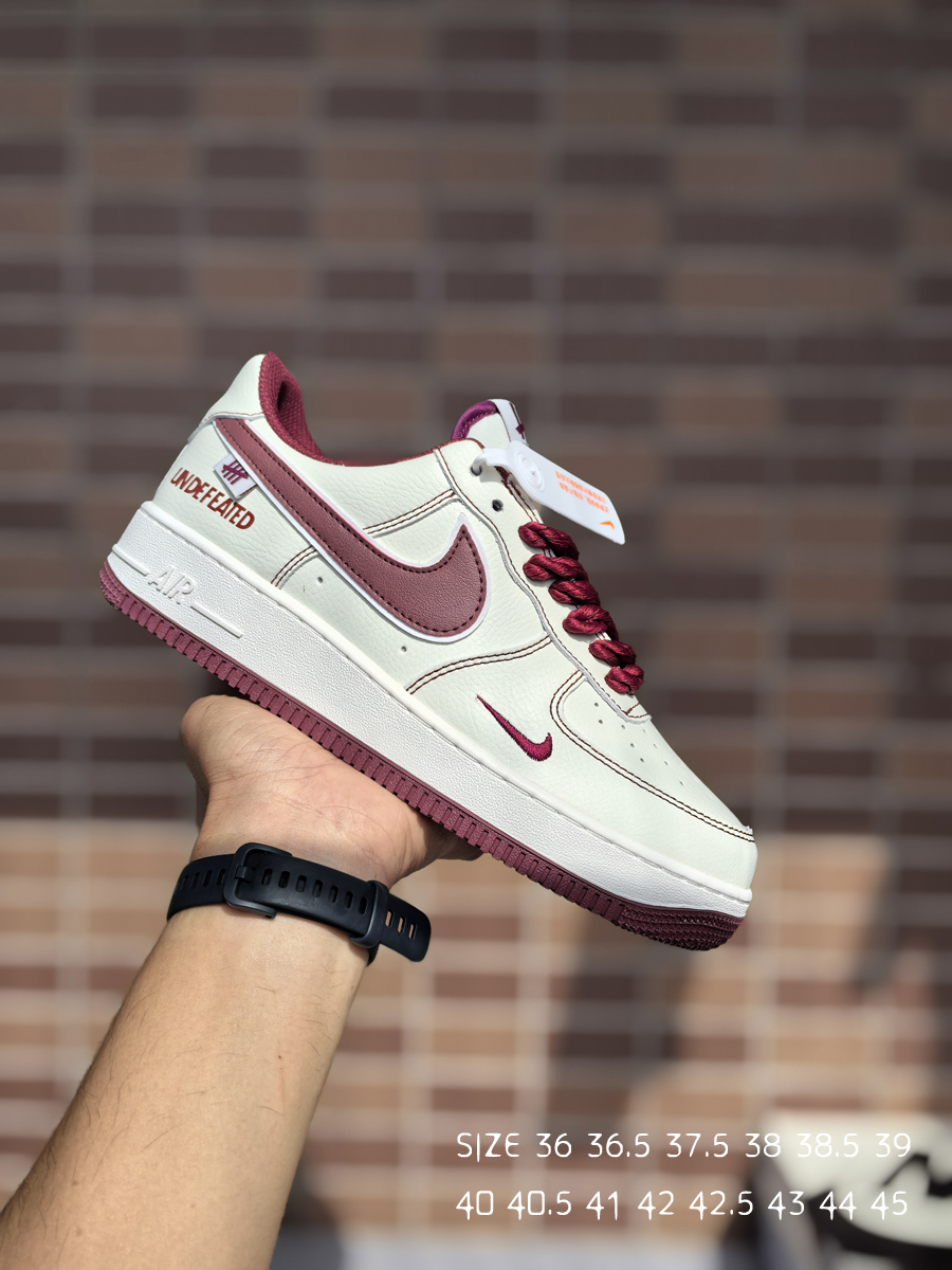 Nike Air Force 1 Low Undefeated Rope Lace Sneakers Burgundy