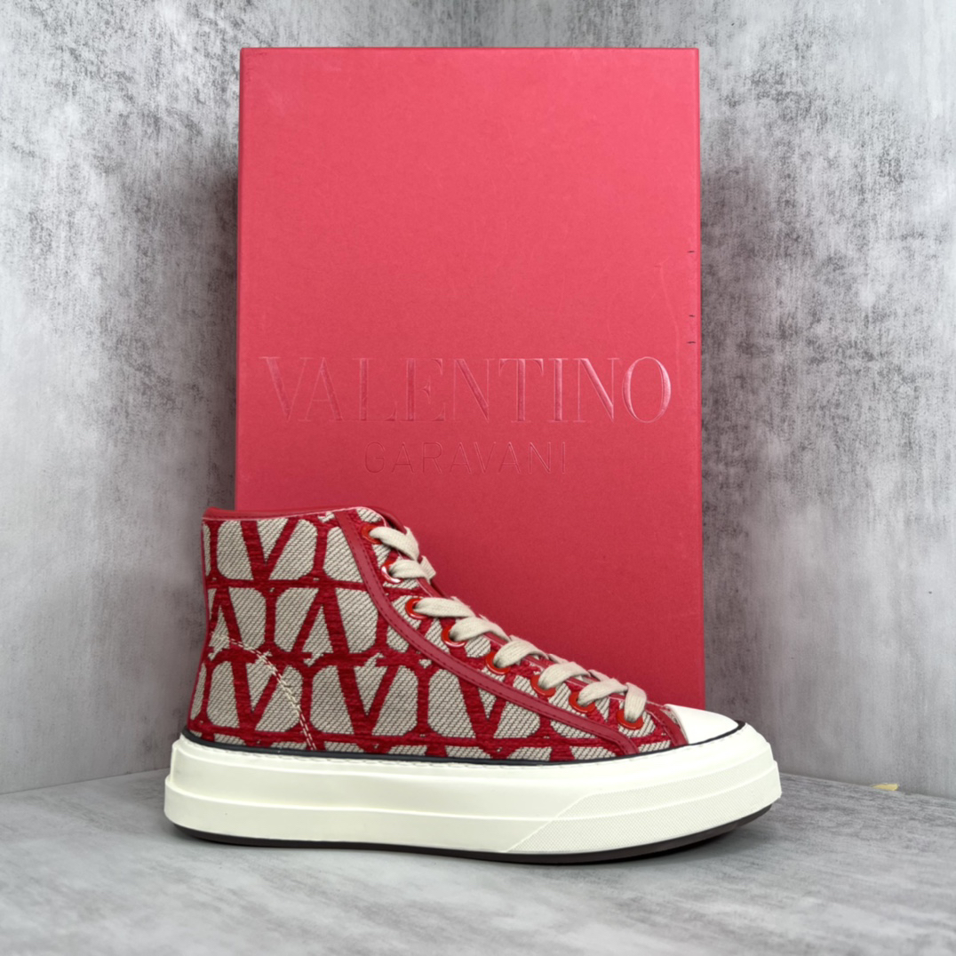 Valentino Garavani VLogo High-Top Sneakers Red