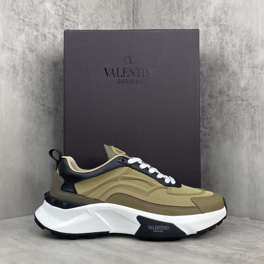 Valentino True Act Mesh Sneakers Khaki