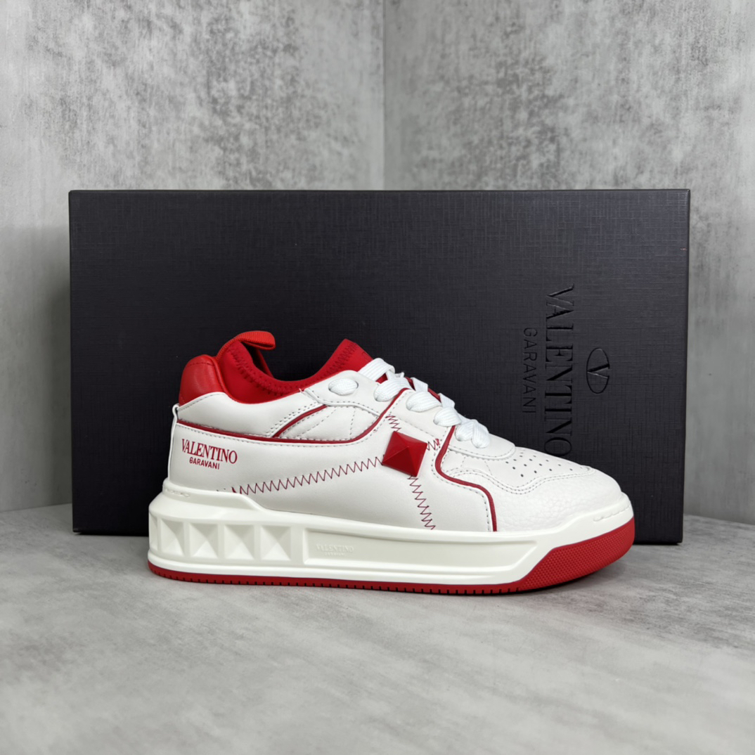 Valentino Garavani Platform Sock Sneakers White/Red