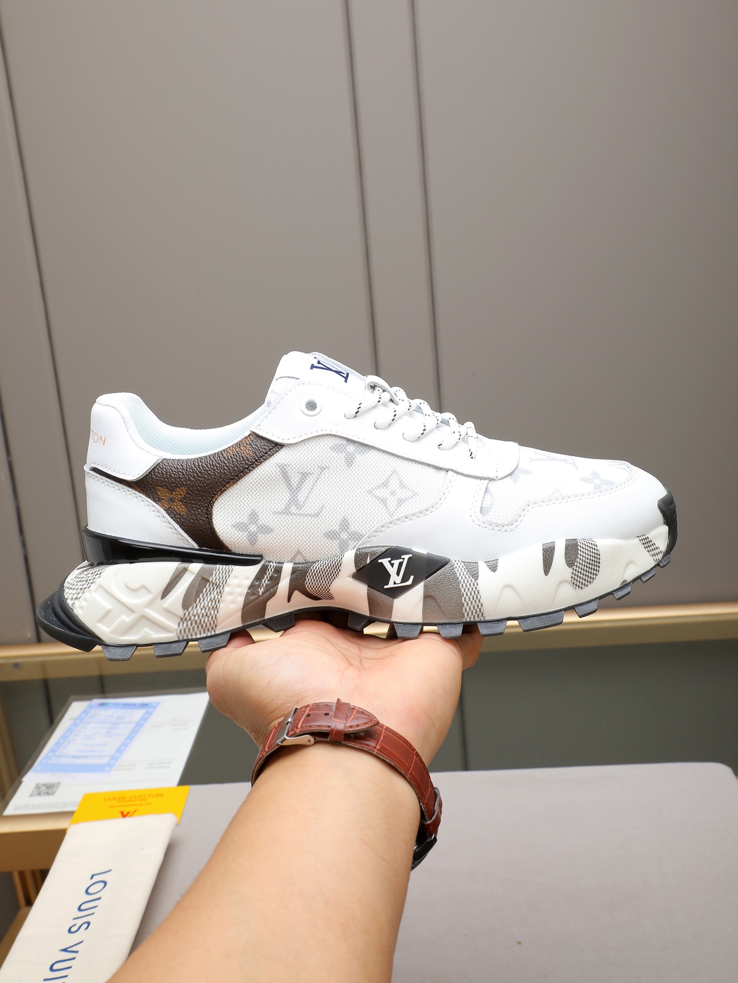 Louis Vuitton Monogram Mesh Runner Sneakers White/Gray