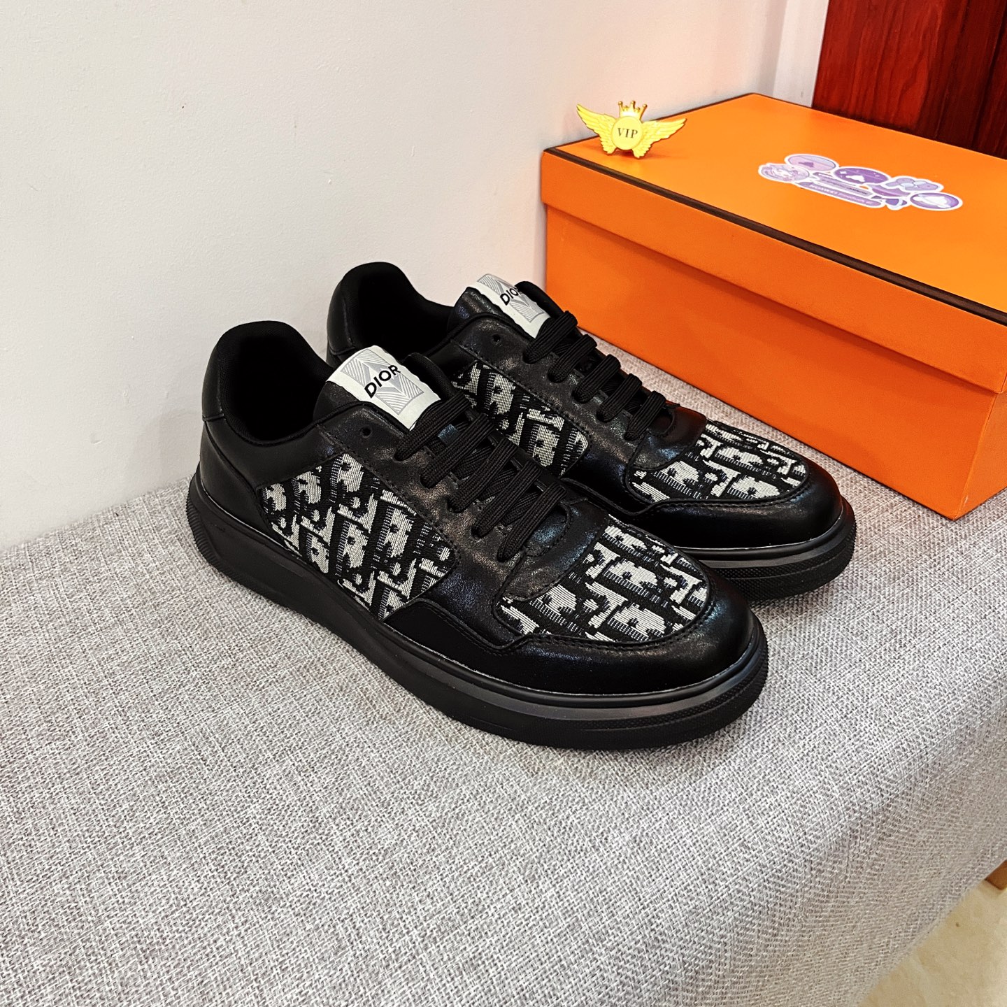 Dior Monogram Low-Top Sneakers Black