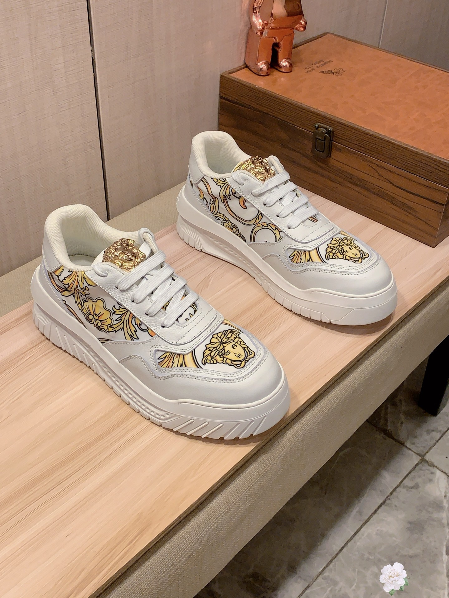 Versace Baroque Platform Sneakers White