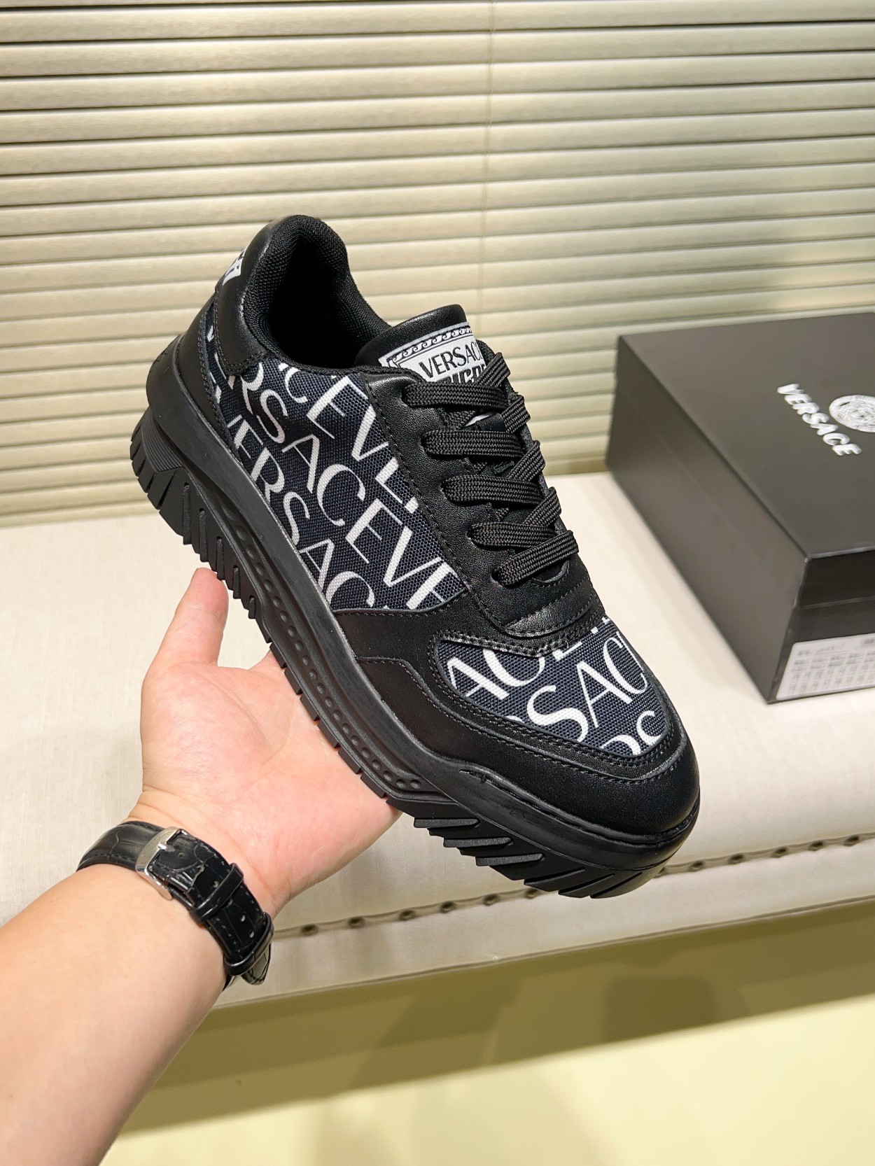 Versace Grace Labyrinth Sneakers Black
