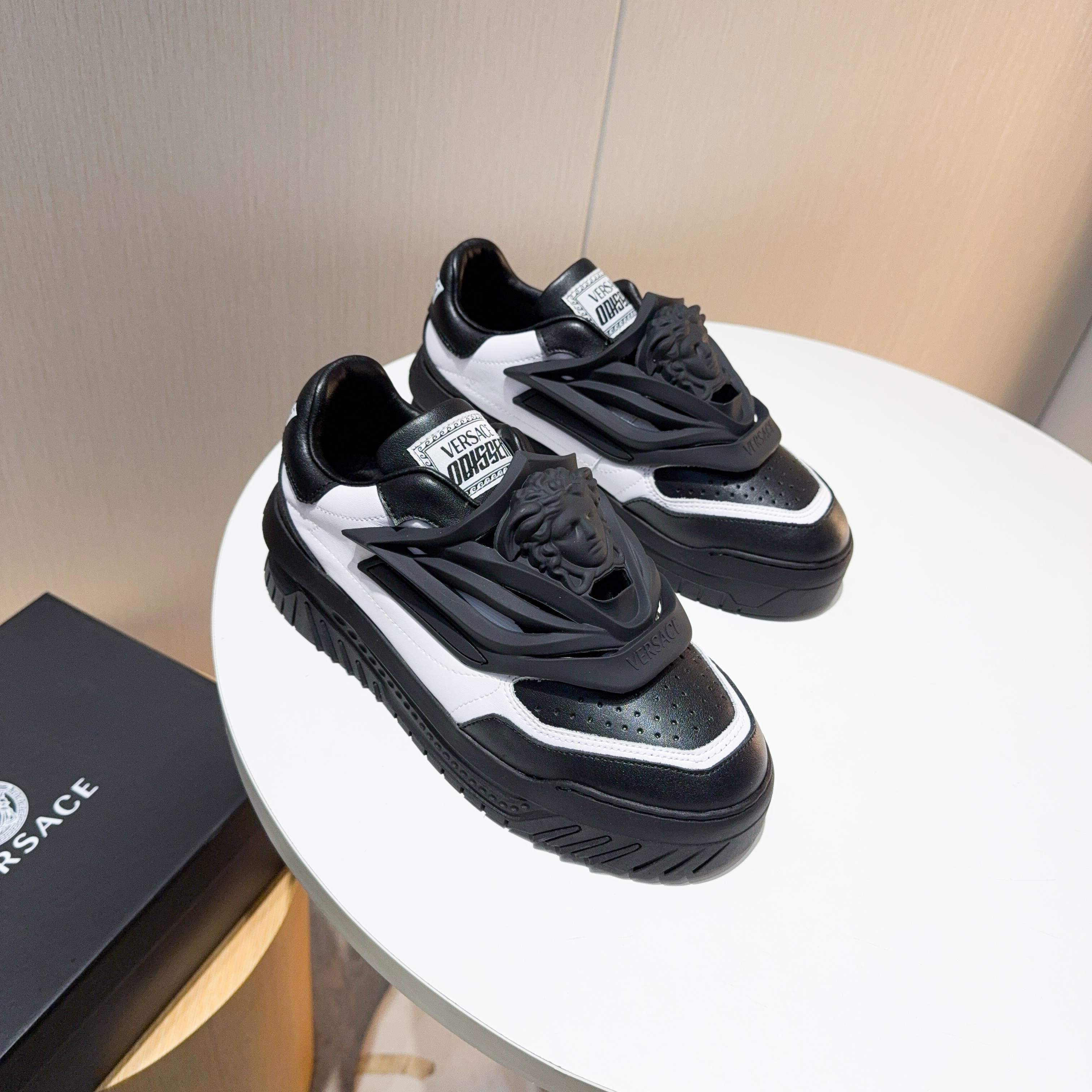 Versace Odissea Medusa Chunky Sneakers Black White