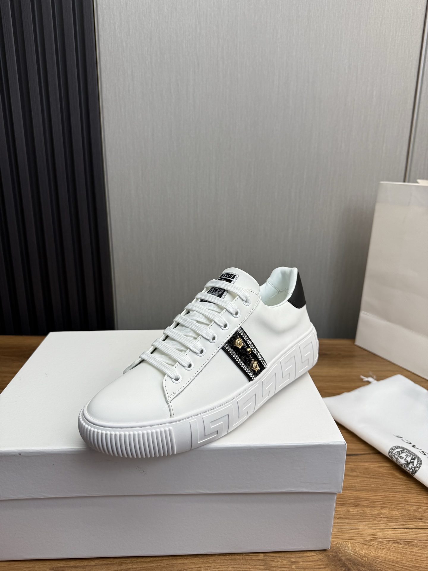 Versace Leather Casual Sneakers White