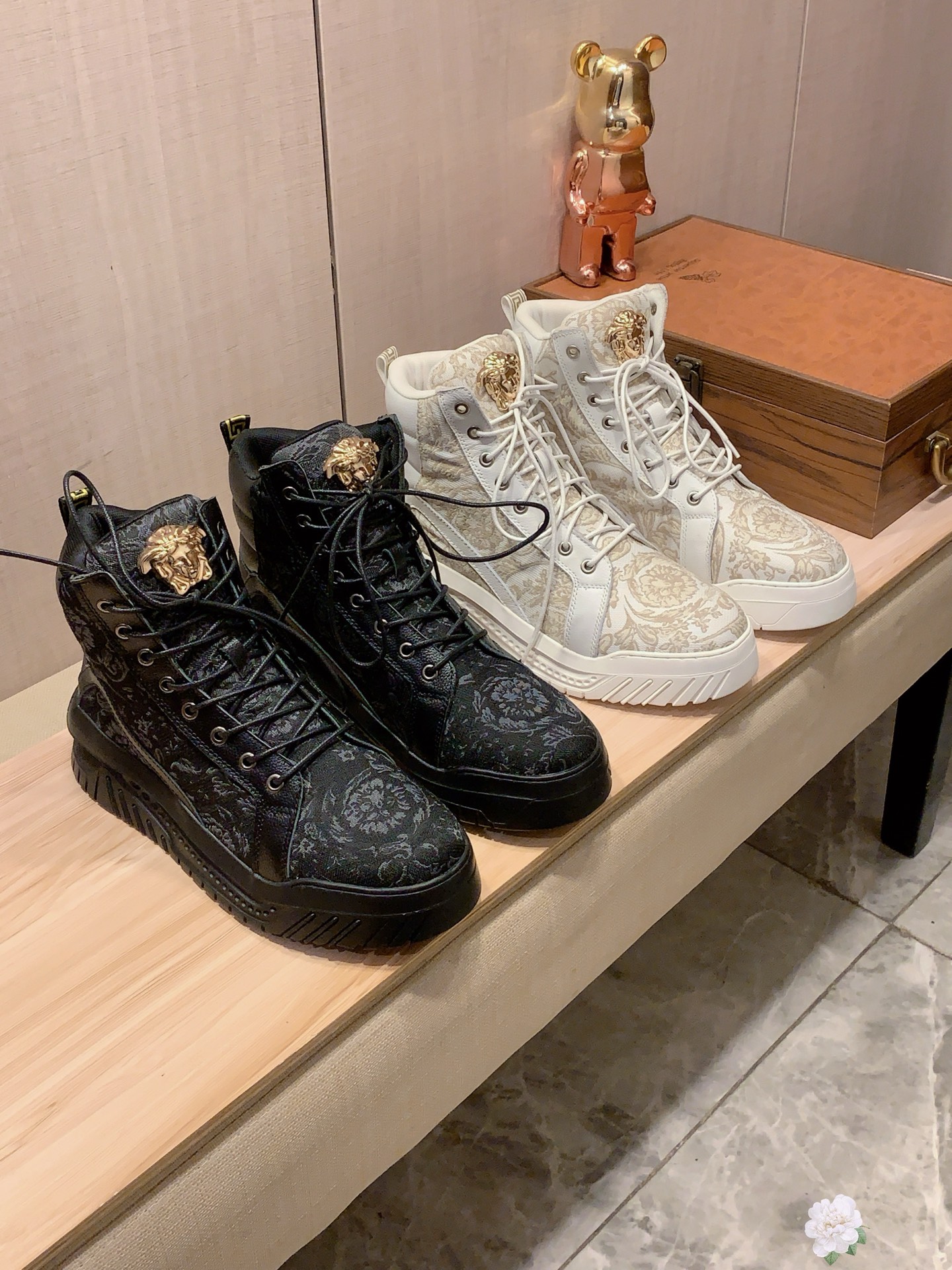Versace Baroque High-Top Sneakers Multi-Color