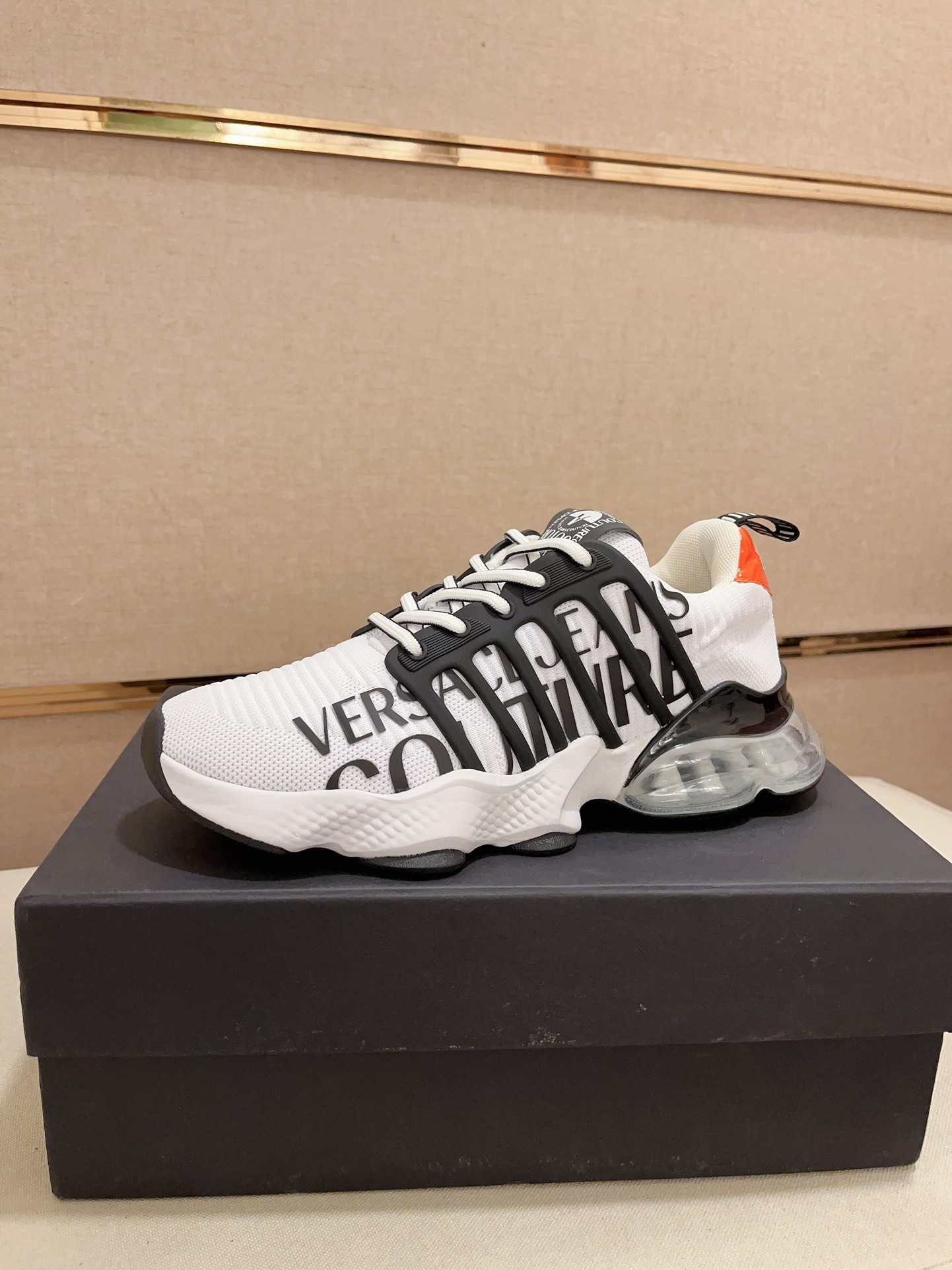 Versace Jeans Couture Knit Sneakers White/Black/Orange