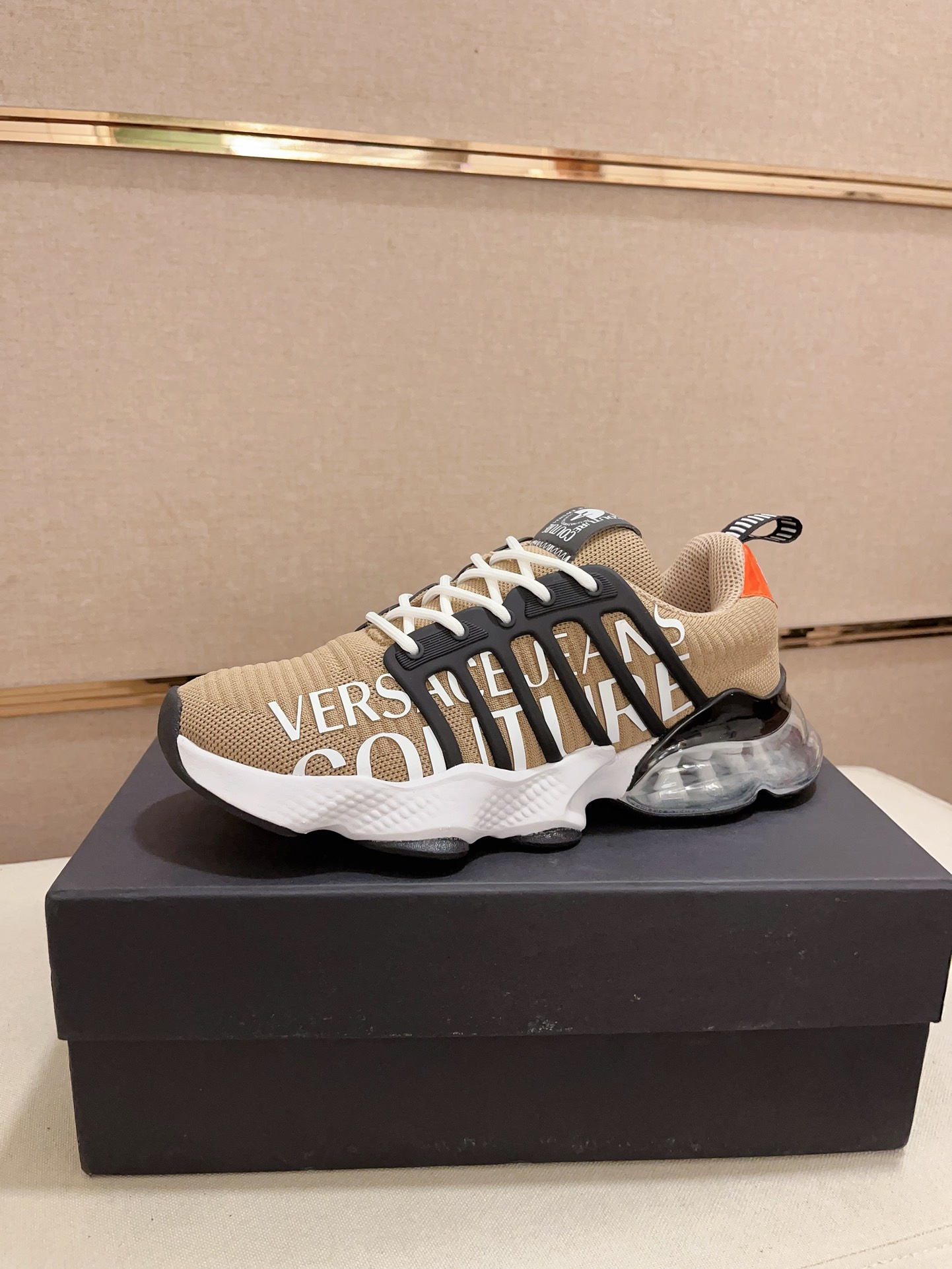 Versace Jeans Couture Knit Sneakers Khaki