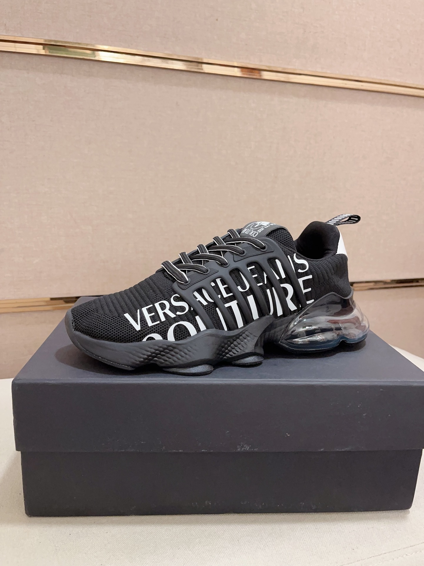 Versace Knit Cushion Sneakers Black