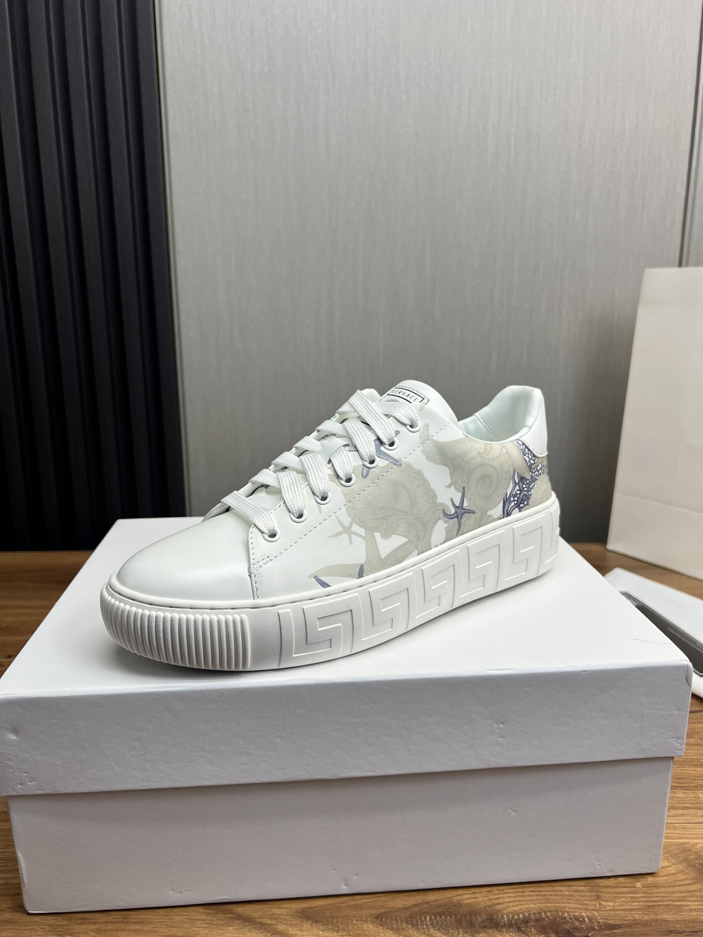 Versace Leather Couple Sneakers White