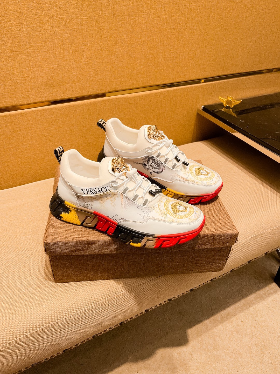 Versace Leather Runner Sneakers Multicolor