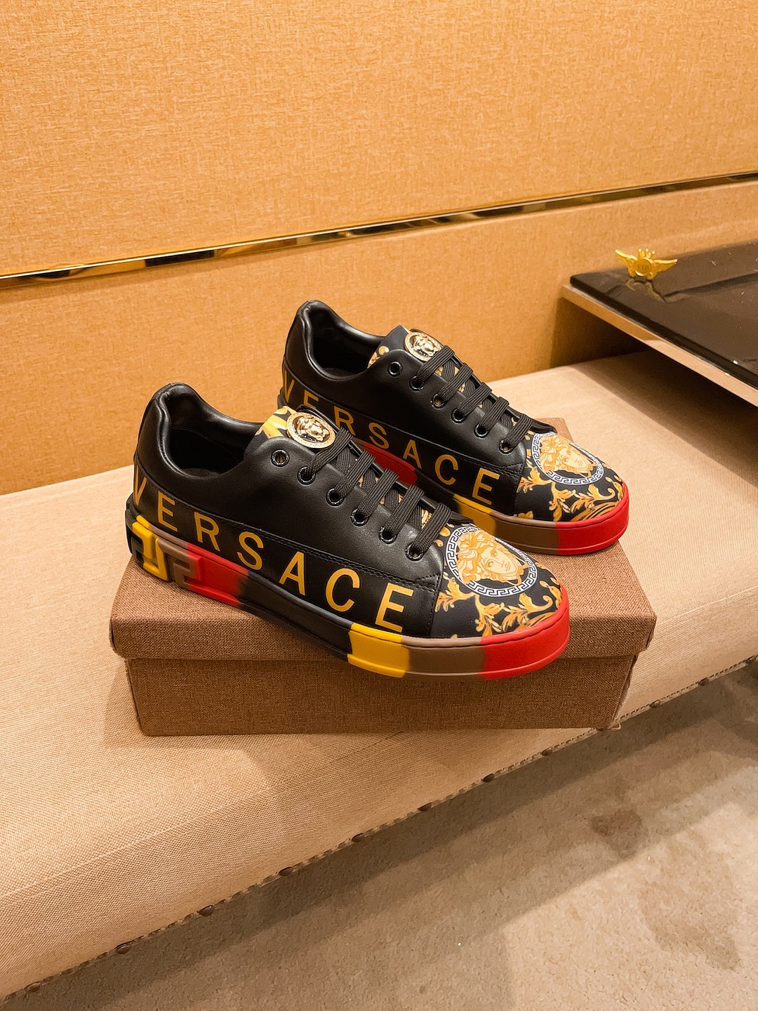 Versace Medusa Leather Sneakers Multi